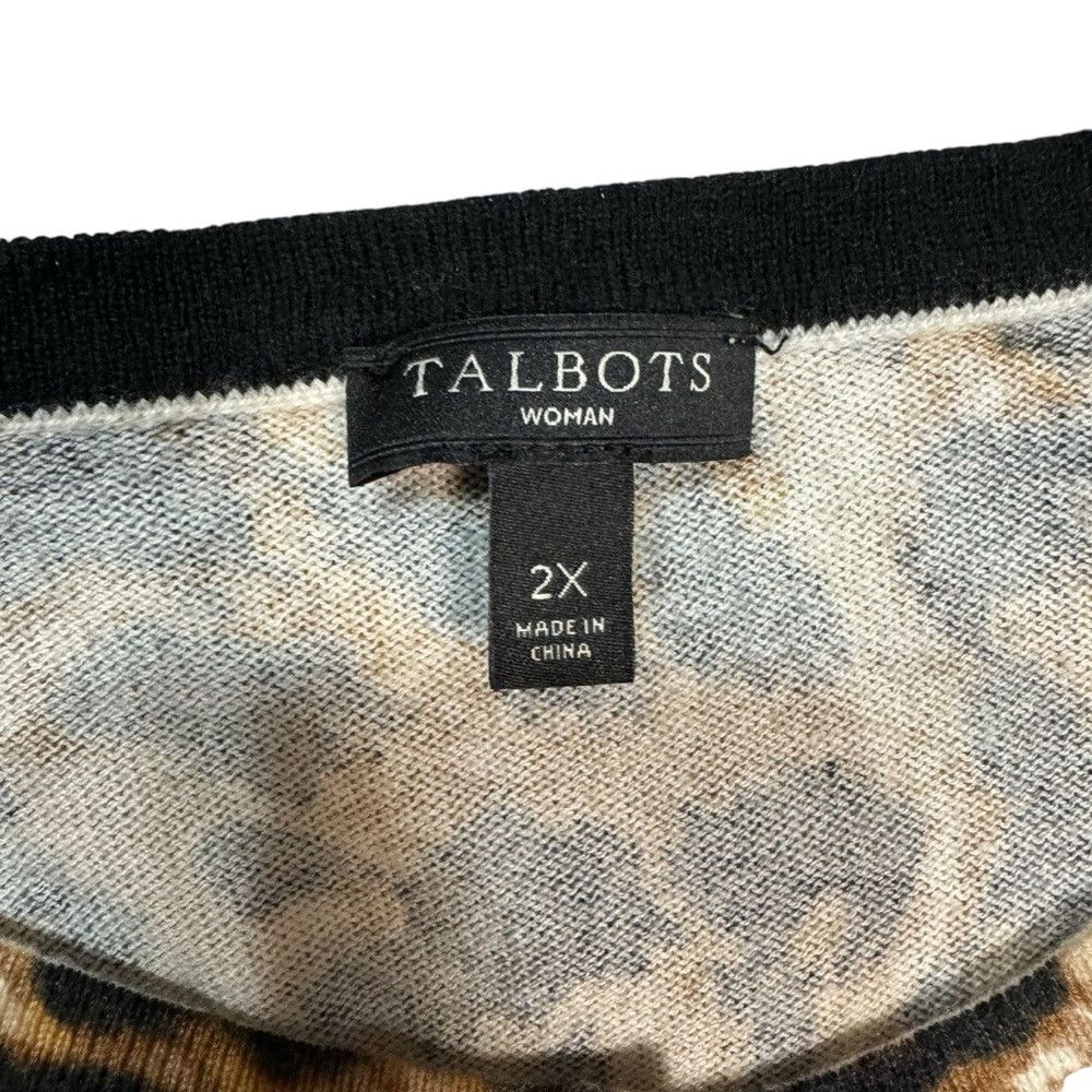 Talbots Talbots Cotton Cashmere Blend Animal Print Cardigan Size 2X Size XXL / US 16-18 / IT 52-54 - 7 Thumbnail