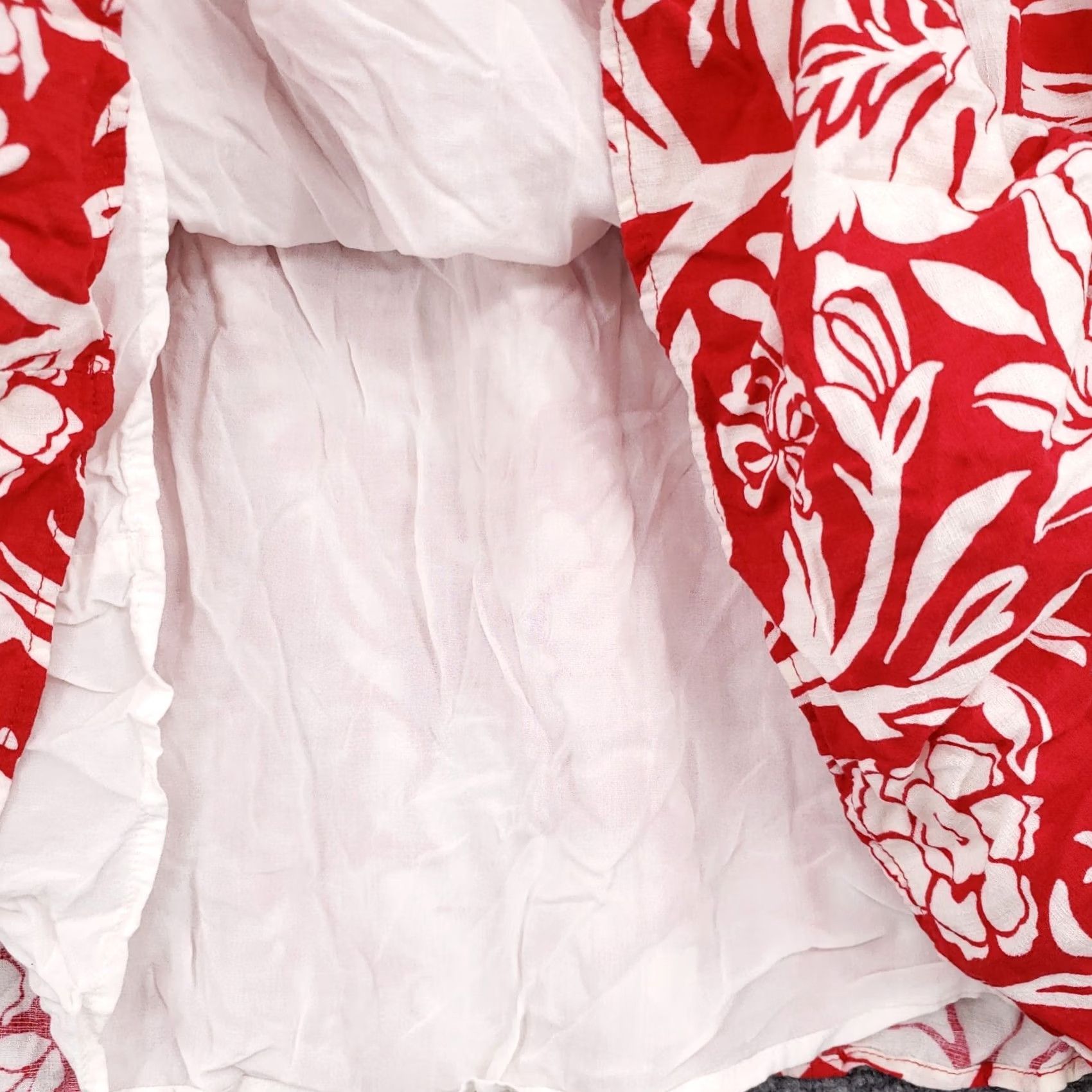 Vintage Knox Rose Skirt Women 1X Plus Red Floral Mini Tiered Boho Hawaiian Peasant Lined Size 40" / US 18 - 7 Thumbnail