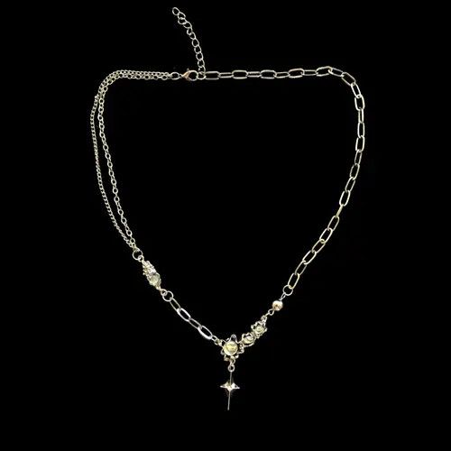 VIBE Electro Chain Crystal Stone Silver Abstract Star Pop Fantasy Size ONE SIZE - 6 Thumbnail