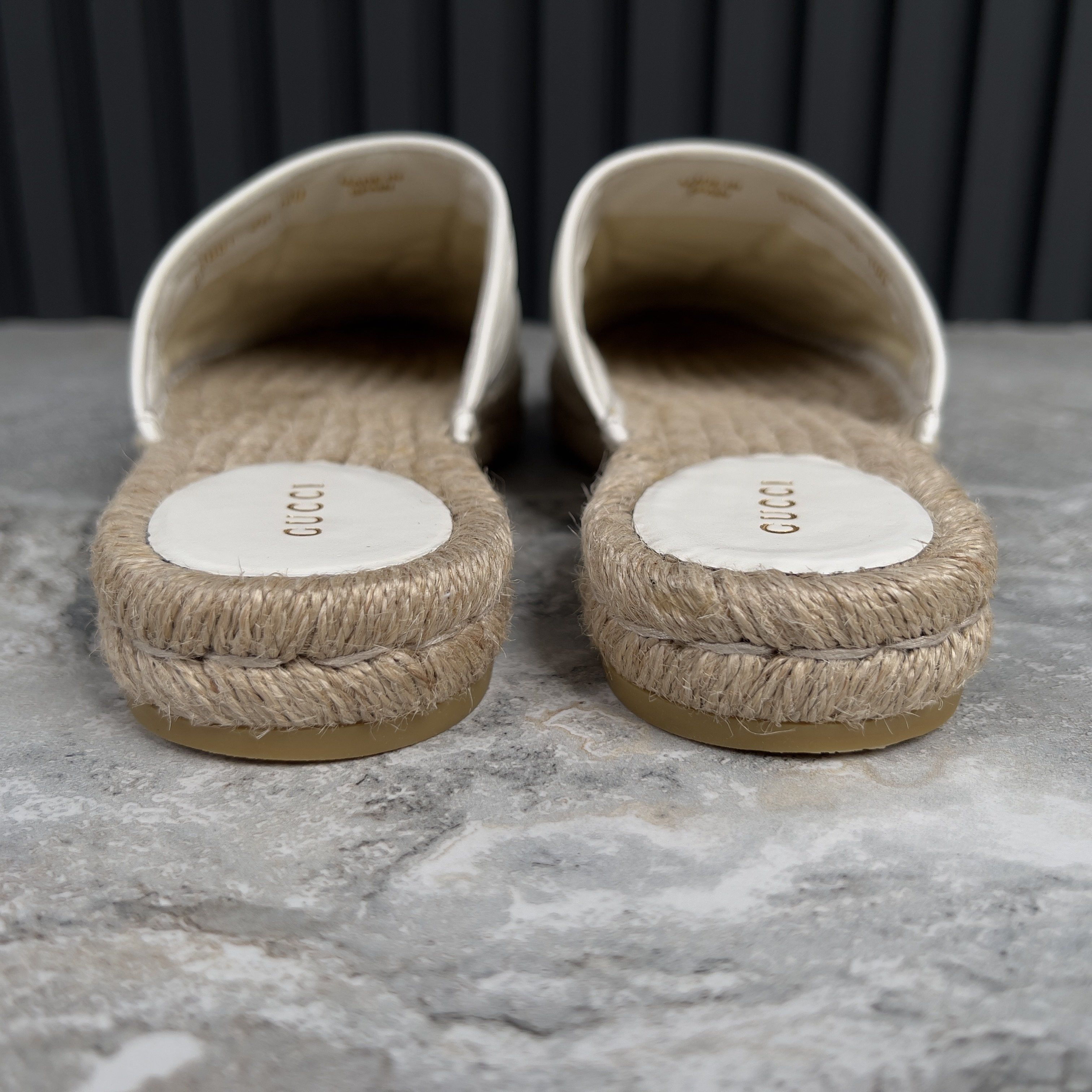 Gucci Marmont GG Platform Espadrille Mule White Leather Size US 9 / IT 39 - 5 Thumbnail
