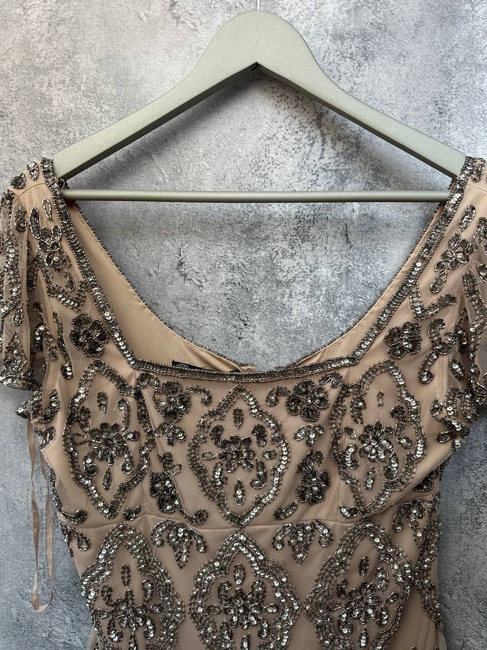 Vintage Pisarro Nights Beaded Short Sleeve Top Silver Elegant Size M / US 6-8 / IT 42-44 - 5 Thumbnail