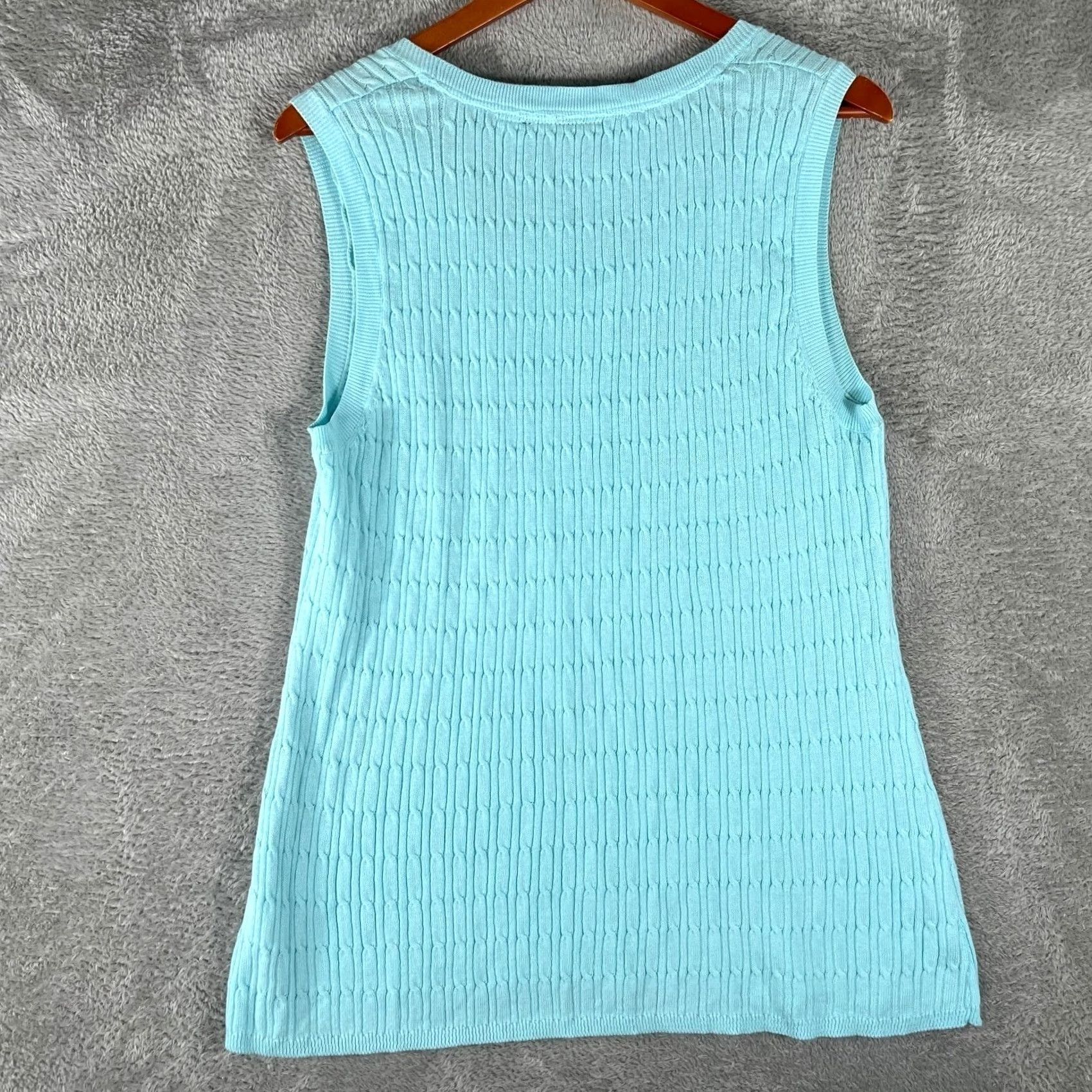 Croft & Barrow Croft & Barrow Sweater Vest Womens XL Blue Cable Knit Sleeveless Tank Top New Size XL / US 12-14 / IT 48-50 - 2 Thumbnail