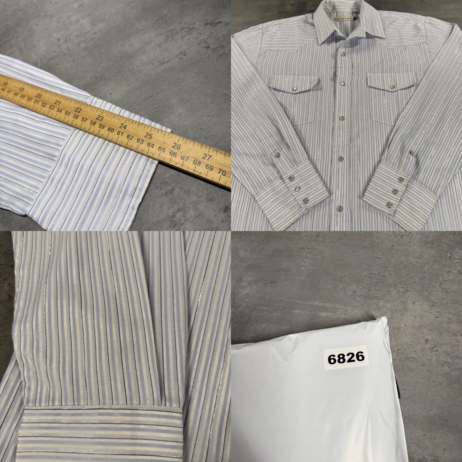 Roper VINTAGE Roper Western Shirt Men XL White Striped Pearl Snap Cowboy Size US XL / EU 56 / 4 - 8 Thumbnail
