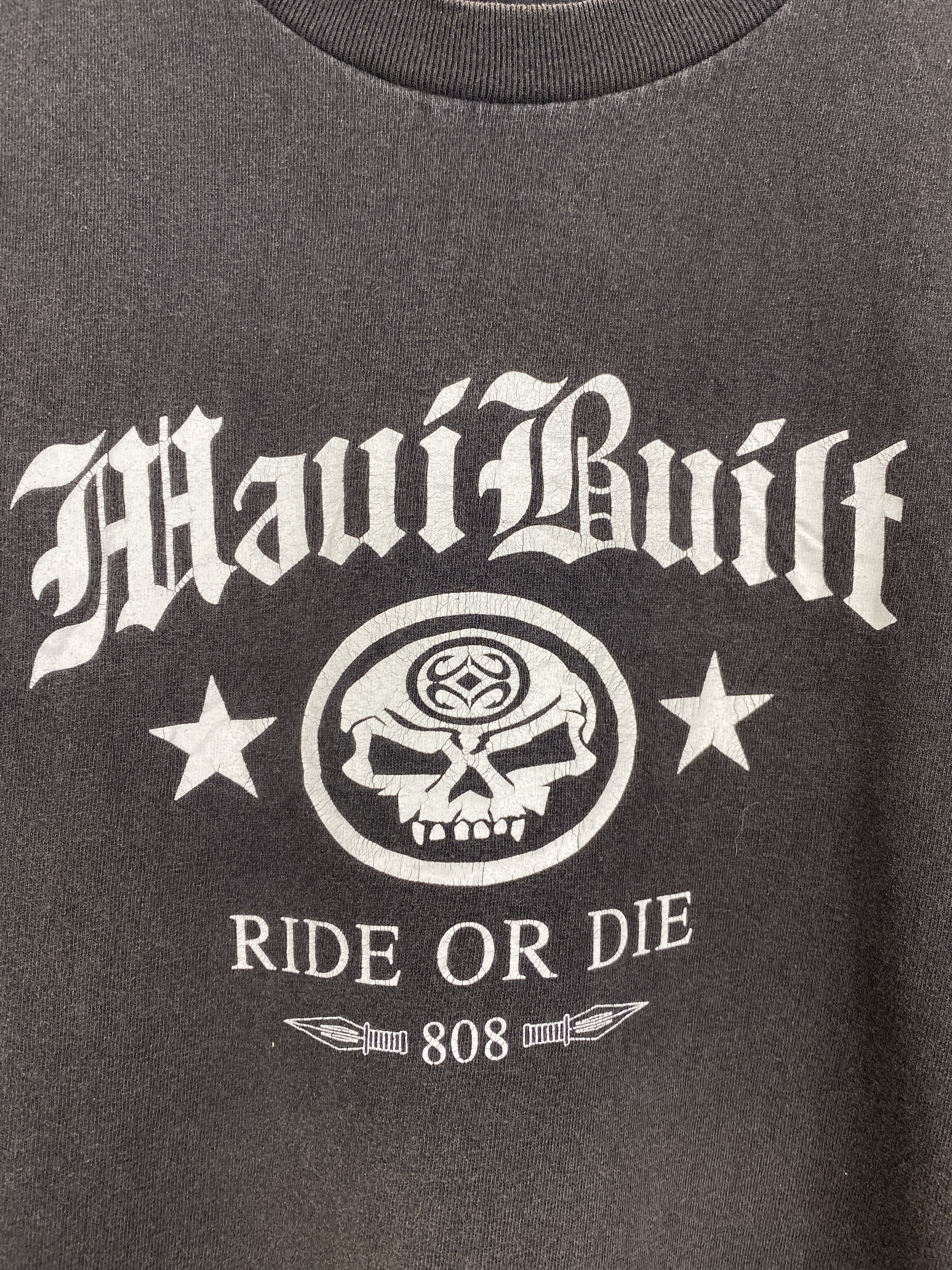 Vintage Vintage 90s Maui Built Ride Or Die Skulls Figure Tee TA0664 Size US L / EU 52-54 / 3 - 6 Thumbnail