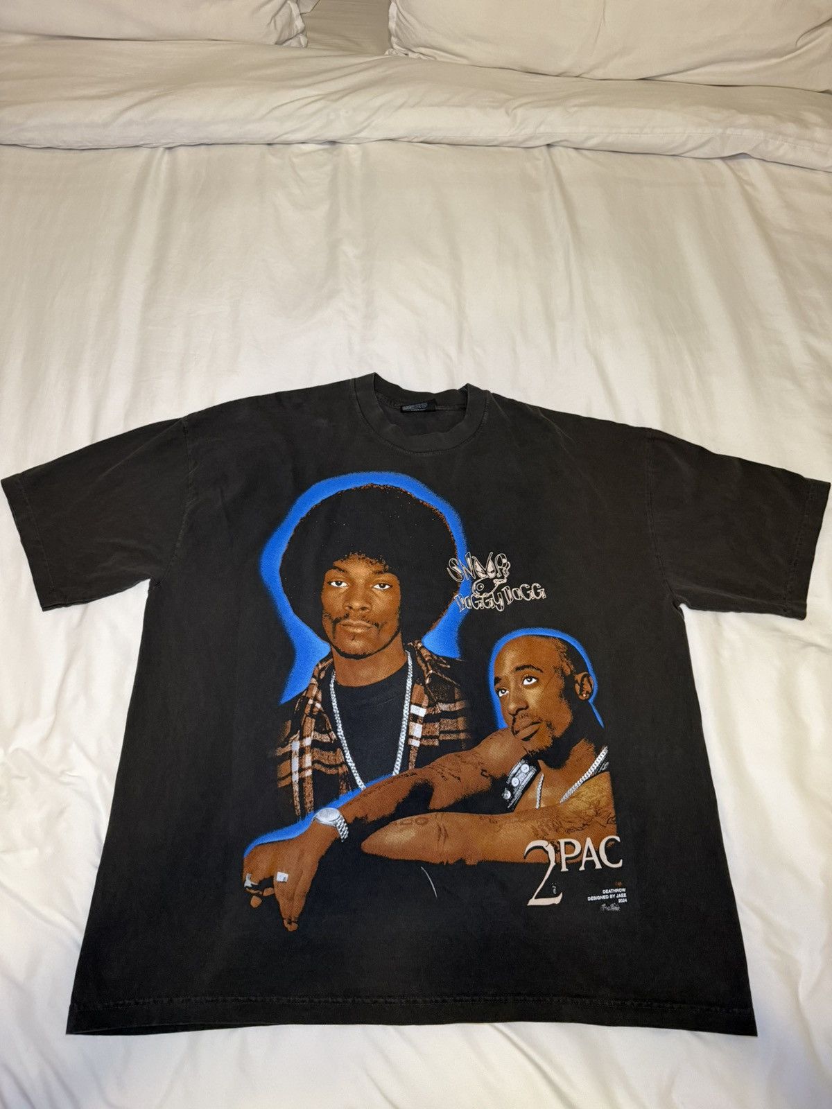 Vintage Inspired Rap Tupac & Snoop Dogg Tshirt Black Sz XL