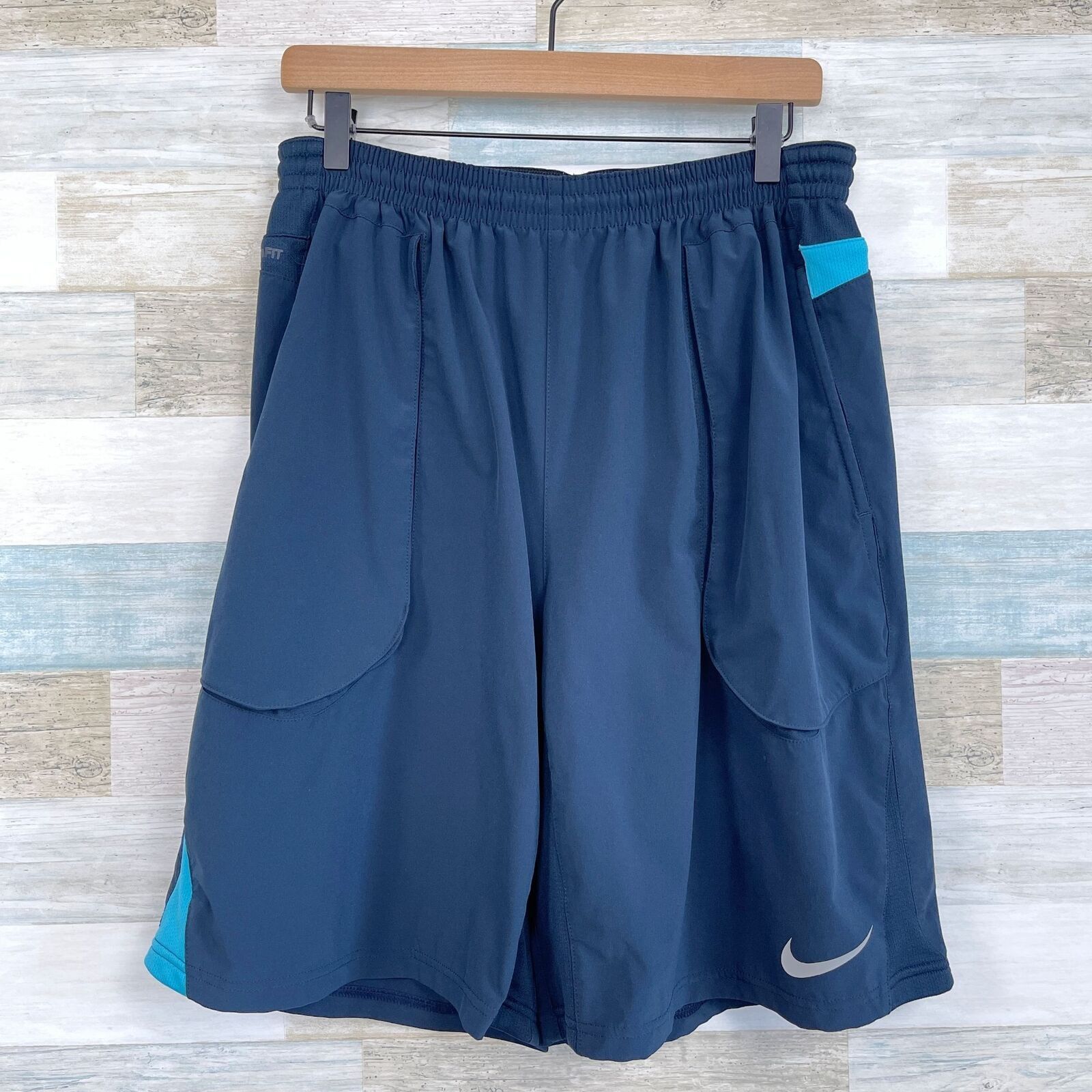 Nike Nike Fit Dry Basketball Shorts Blue Activewear Mens L Size US 32 / EU 48 - 1 Thumbnail