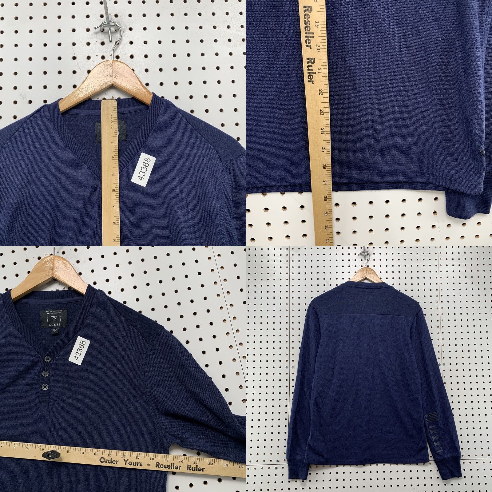 Guess GUESS Henley Blue Long Sleeve Knit Shirt Mens Medium Preppy Casual Size US M / EU 48-50 / 2 - 8 Thumbnail