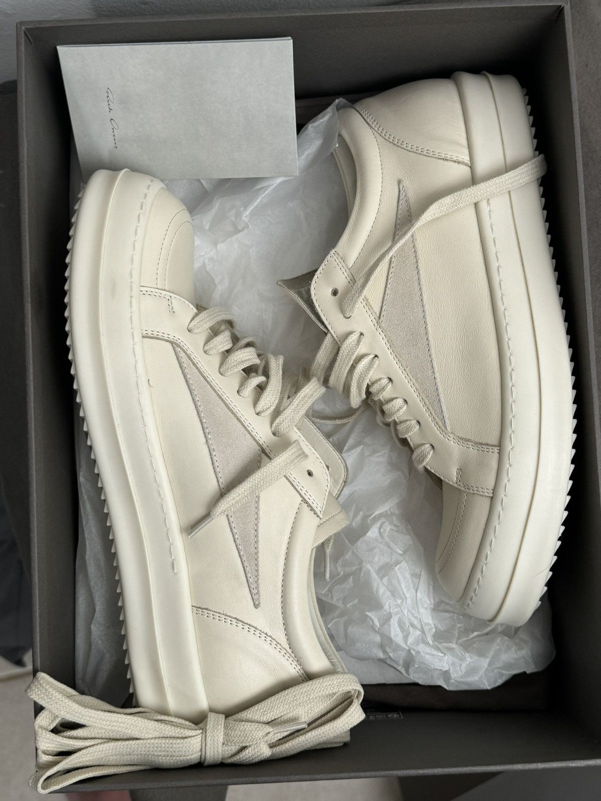 Rick Owens Rick owens vintage sneaker milk/milk size 41 | Grailed