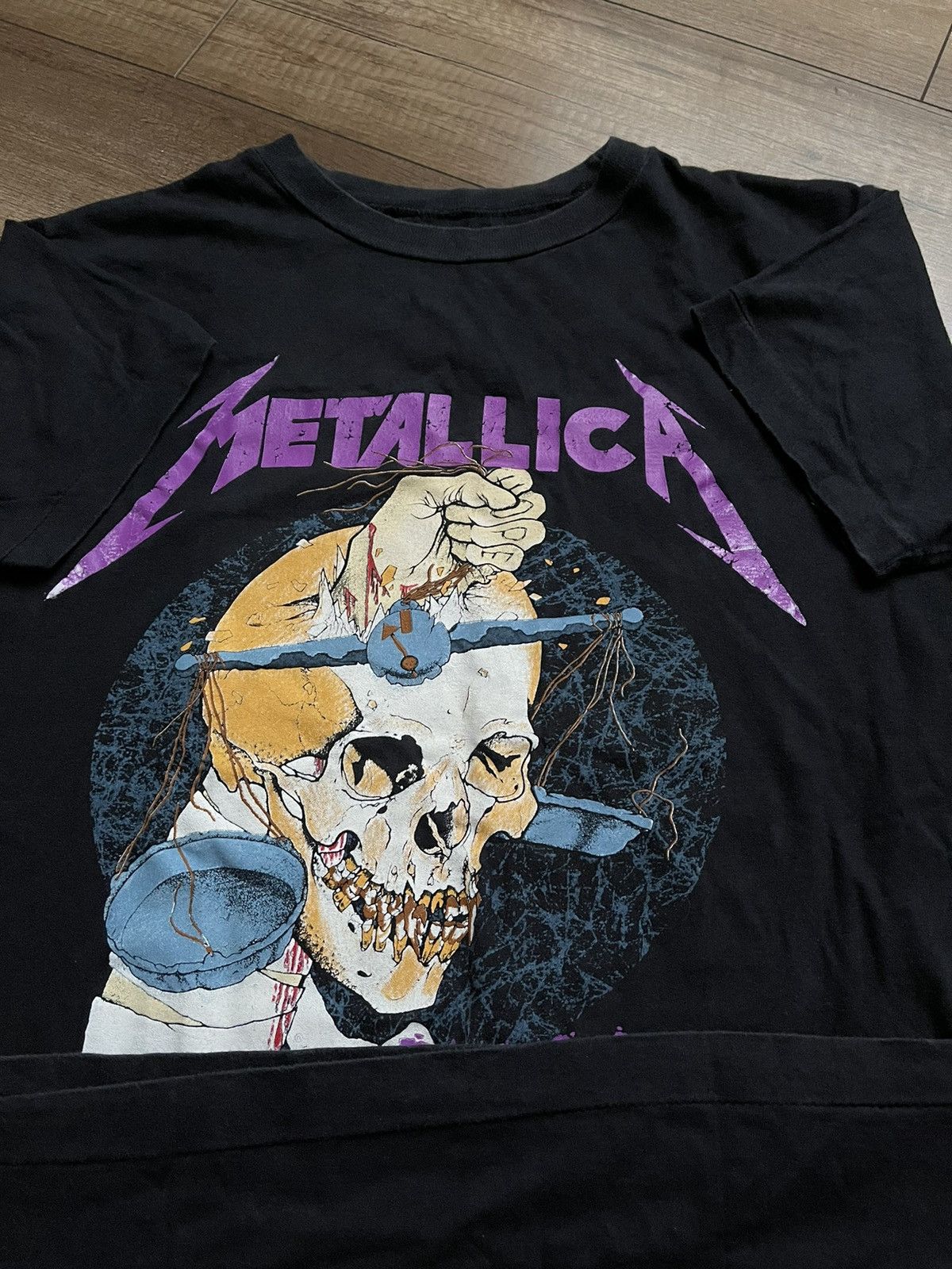 Band Tees 1988 Metallica Damaged Justice Hammer Vintage Band T-Shirt Size US L / EU 52-54 / 3 - 9 Thumbnail