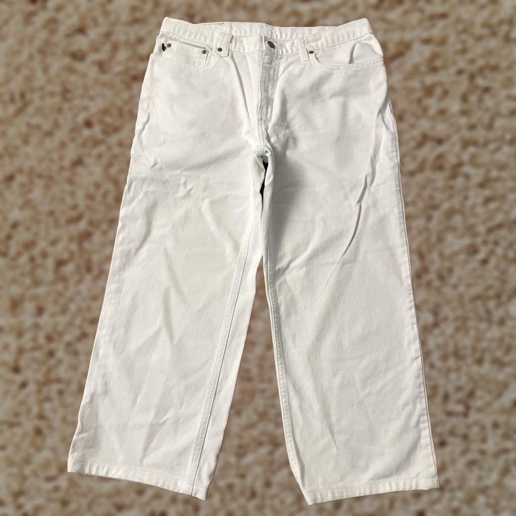 Ralph Lauren VINTAGE Ralph Lauren Jeans Womens 12 White RL Baggy Hip Hop Y2K Size 34" / US 12 / IT 48 - 1 Thumbnail