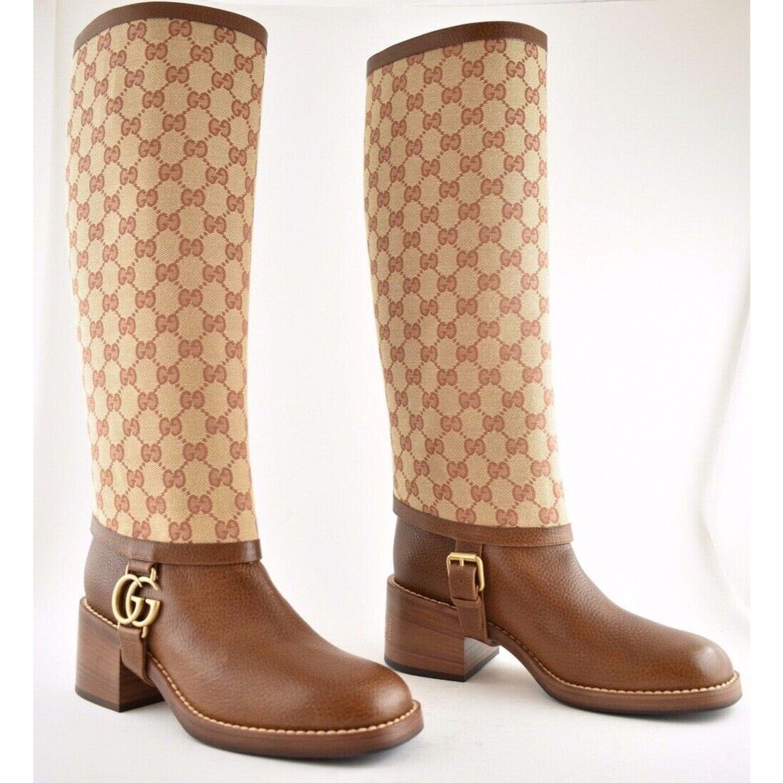 Gucci Gucci Lola Beige Monogram Canvas GG Logo Gaiter Riding Size US 6 / IT 36 - 5 Thumbnail