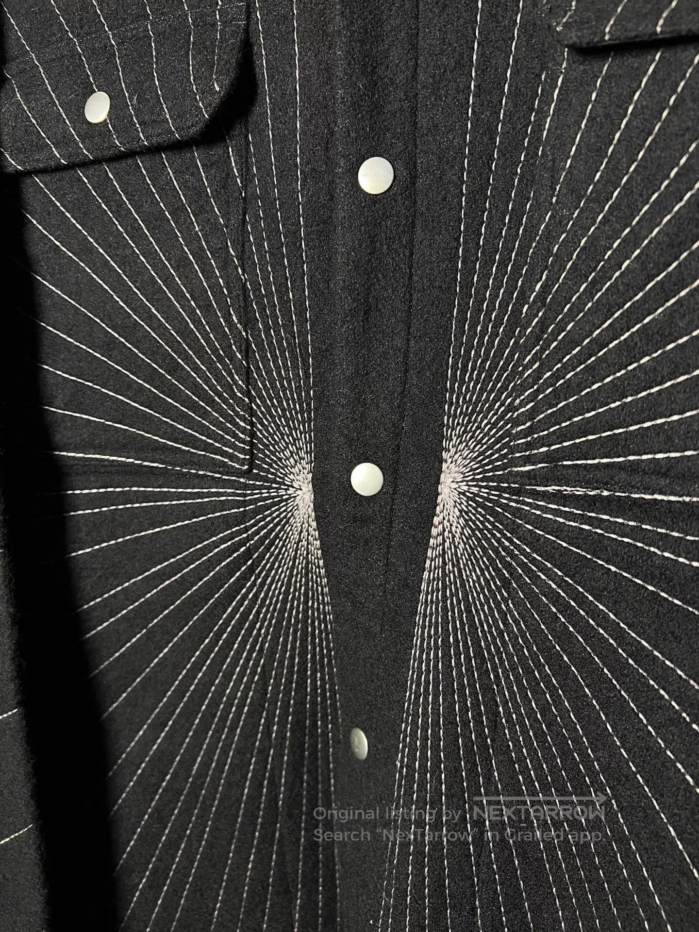 Rick Owens Black Sunburst Stripe Button-Up Shirt. Size US S / EU 44-46 / 1 - 2 Thumbnail