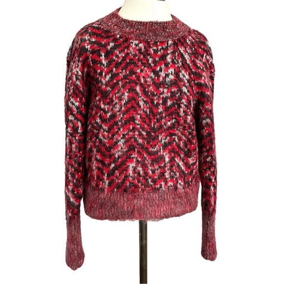 Other Italian Red Lightweight Mohair Wool Blend Sweater​ - Medium Size M / US 6-8 / IT 42-44 - 2 Thumbnail