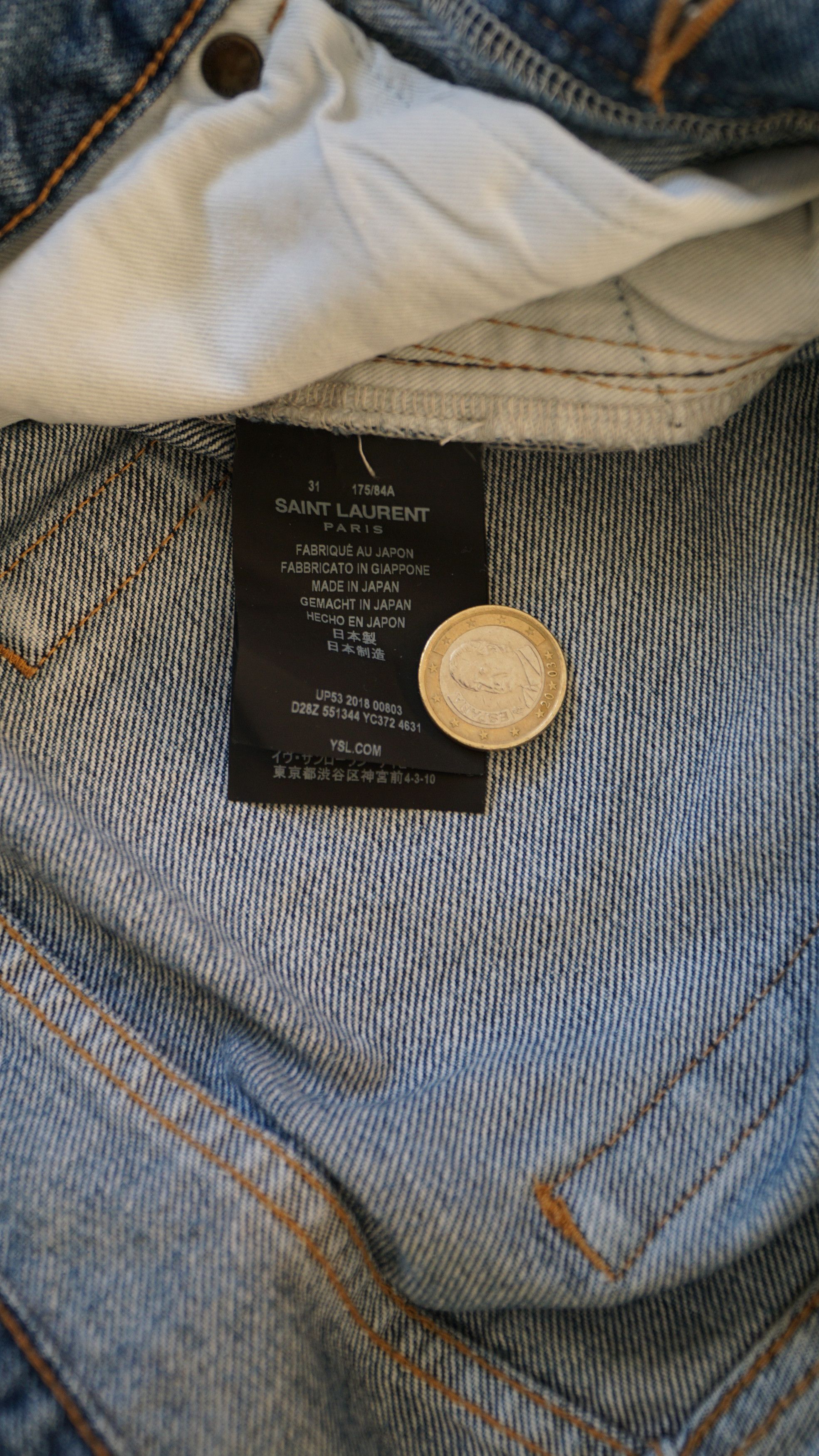 Saint Laurent Paris Saint Laurent SS18 denim light blue Size US 31 - 4 Thumbnail