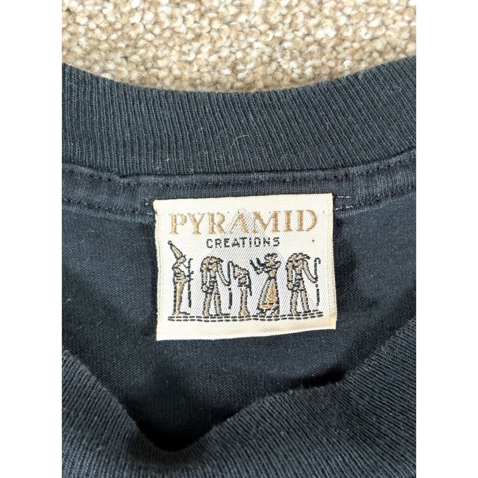 Vintage VINTAGE Pyramid Creations Las Vegas Mens Black T-Shirt XL 100% Cotton Crew Neck Short Sleeve Graphic Print USA 90s Art Hipster Mens Size US XL / EU 56 / 4 - 5 Thumbnail