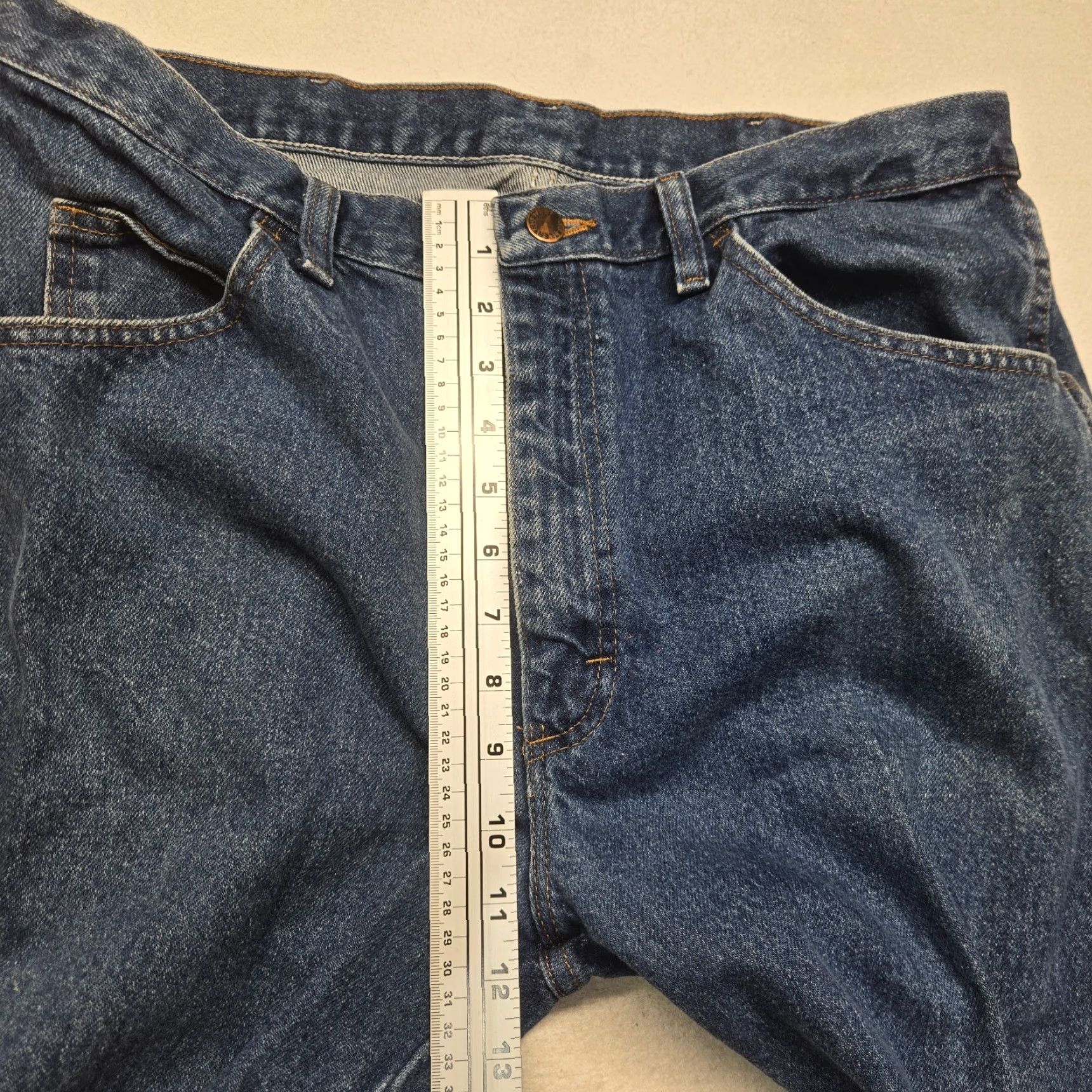Vintage Rustler Jeans - Denim Regular Fit Zip Up Straight Leg 36x30 Kid/Adult? Actually Adult Men's Regular - Blue 36 x 30 - Cowboy Western Pants Size US 36 / EU 52 - 6 Thumbnail