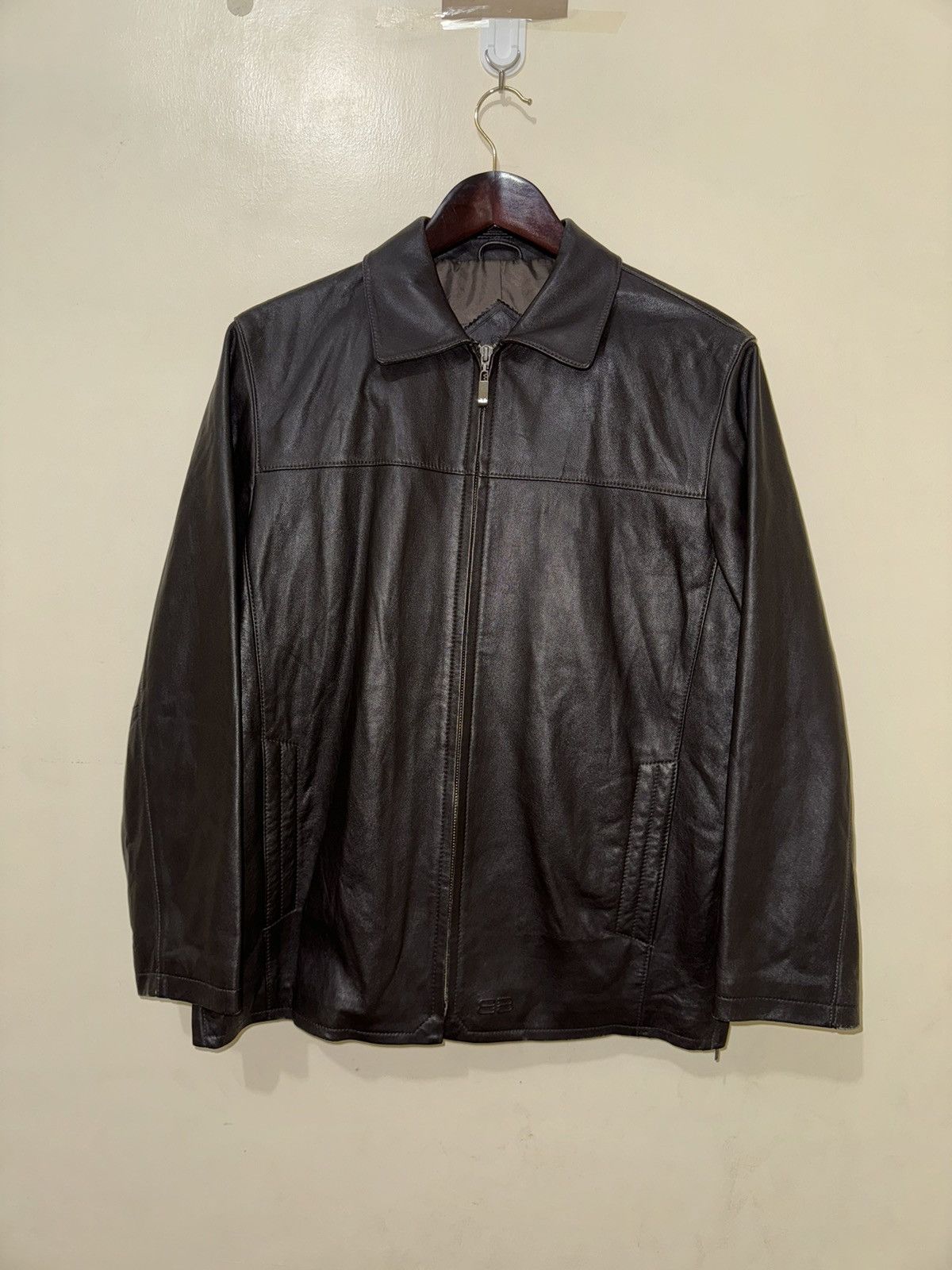 image of Balenciaga "nicholas Ghesquire" Brown Leather Jacket in Chocolate Brown, Men's (Size Medium)