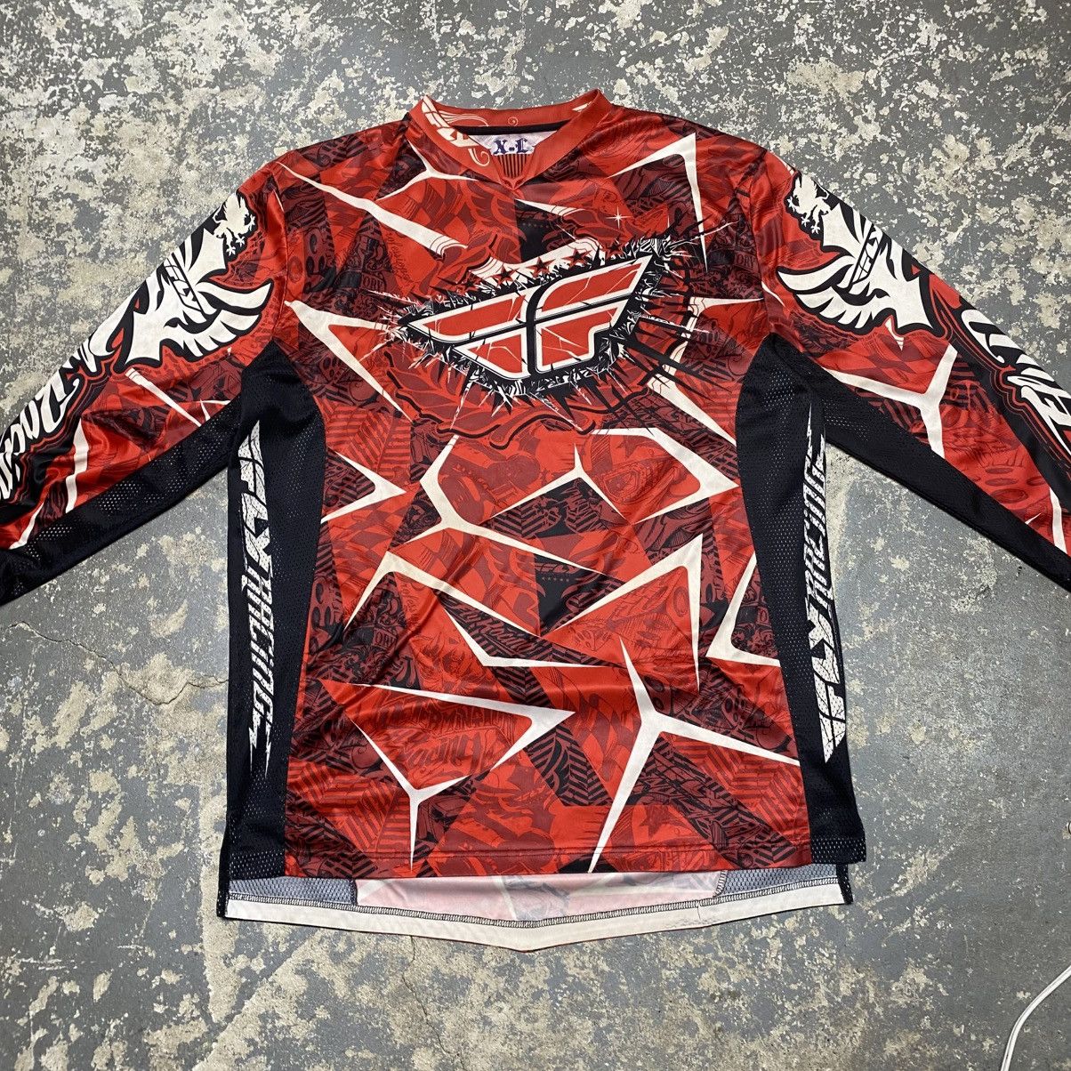 Fox Racing × Vintage Vintage Fly Racing Motor-cross Jersey Long Sleeve Tshirt Size US XL / EU 56 / 4 - 3 Thumbnail