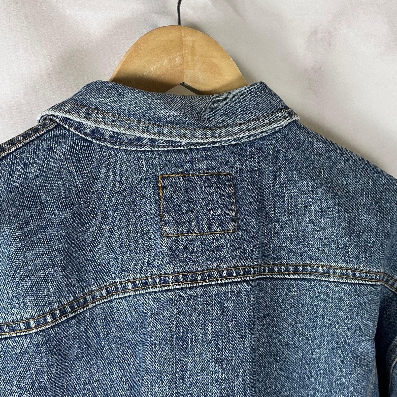 Japanese Brand Pony Express French Blue Cropped Denim Jacket Size S / US 4 / IT 40 - 8 Thumbnail