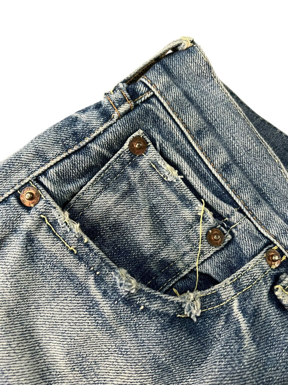 Levi's Vintage Distressed Levi’s 501 Big E Selvedge Faded Jean Size US 27 - 11 Thumbnail