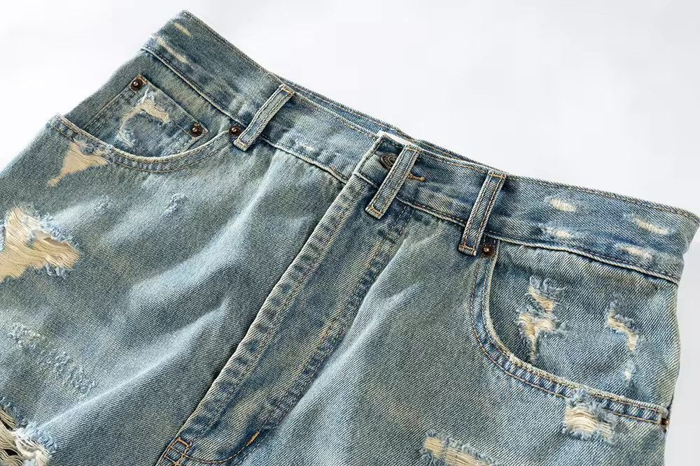 Japanese Brand × Jean Retro Washed Blue Straight Cut Baggy Jeans Size US 32 / EU 48 - 5 Thumbnail