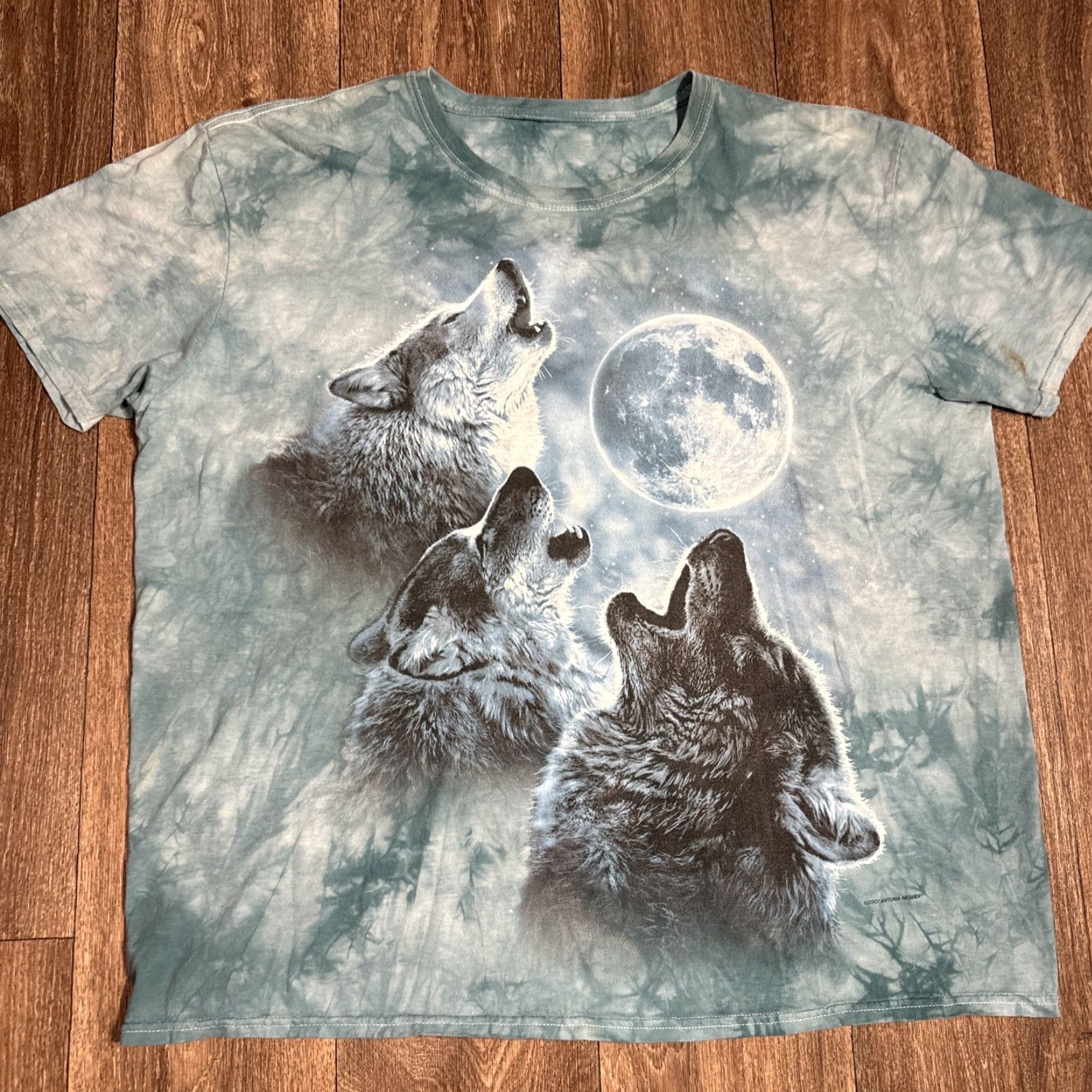Vintage VINTAGE Howling Wolves Wolf Moon Tie Dye T-Shirt XL Unisex Adults Blue Nature 2007 XL Size US XL / EU 56 / 4 - 3 Thumbnail