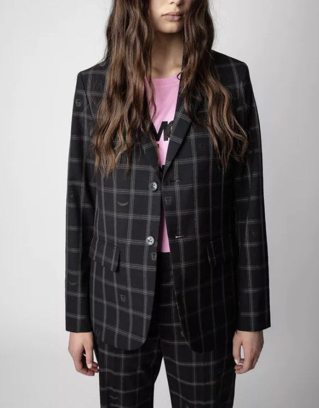 Zadig & Voltaire Zadig & Voltaire Défilé Blazer Plaid Vanille Car ( 38/M ) Size M / US 6-8 / IT 42-44 - 2 Thumbnail
