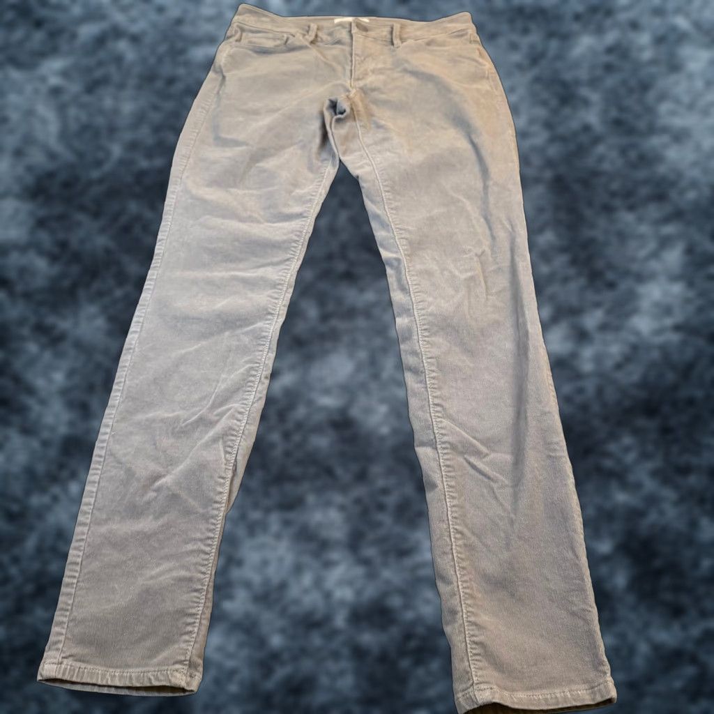 Loft Ann Taylor Loft Curvy Skinny Corduroy Pants Light Grey Womens Size 26 Size 26" / US 2 / IT 38 - 1 Thumbnail