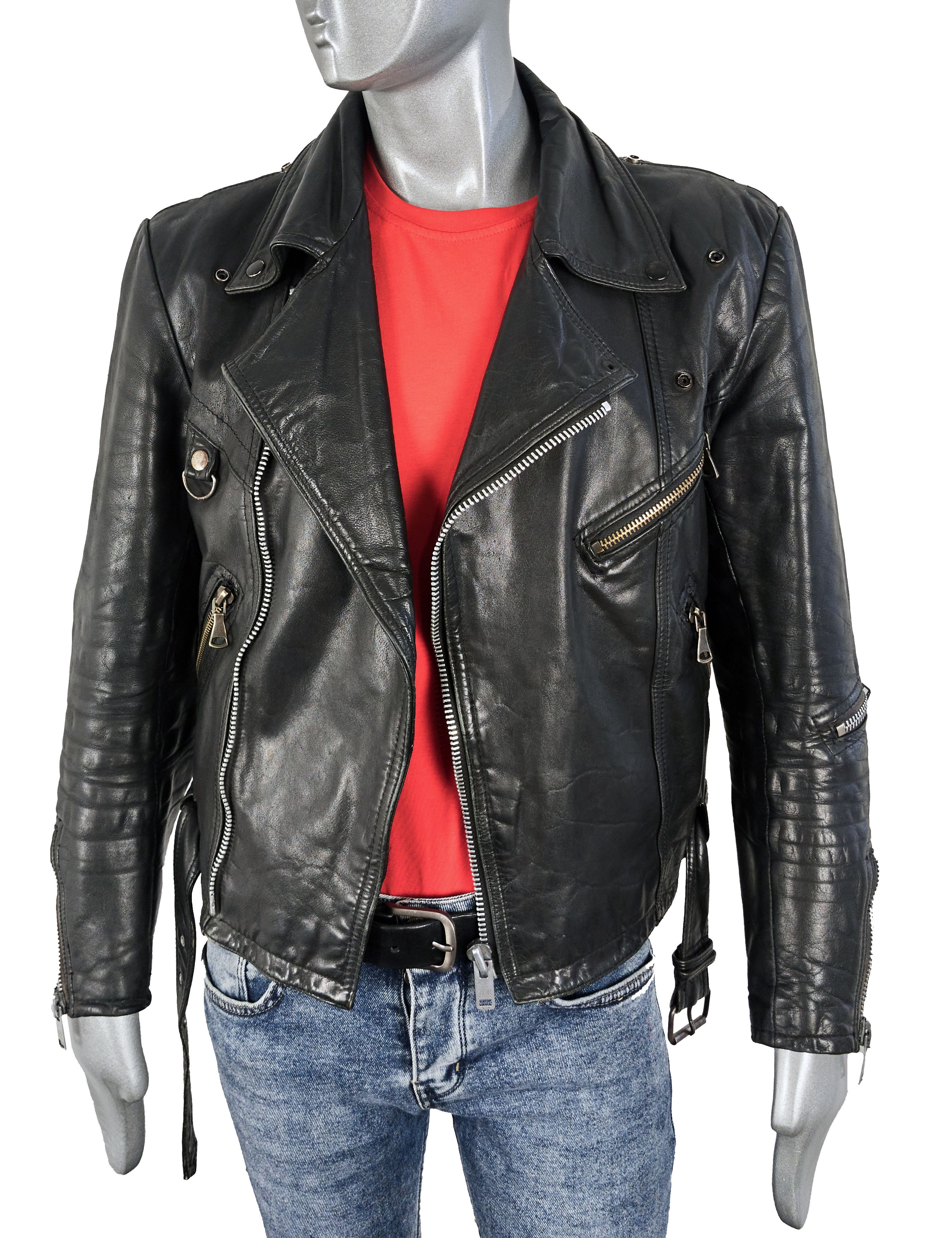 Vintage Vintage 70s Scandinavian Leather Motorcycle Biker Jacket Size US S / EU 44-46 / 1 - 3 Thumbnail