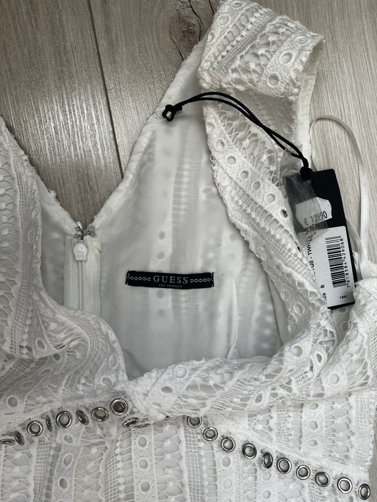 Guess Guess Leandra White Lace Eyelet Mini Dress - Size S Size S / US 4 / IT 40 - 2 Thumbnail