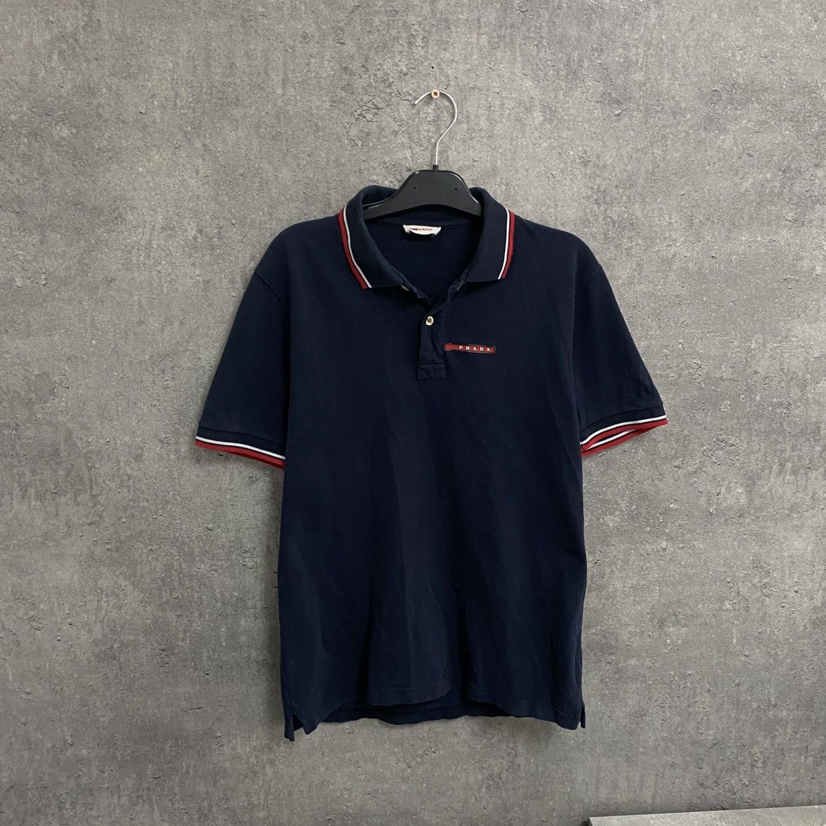 Prada Vintage Prada Polo T-Shirt Red Tab Logo Size US M / EU 48-50 / 2 - 1 Thumbnail