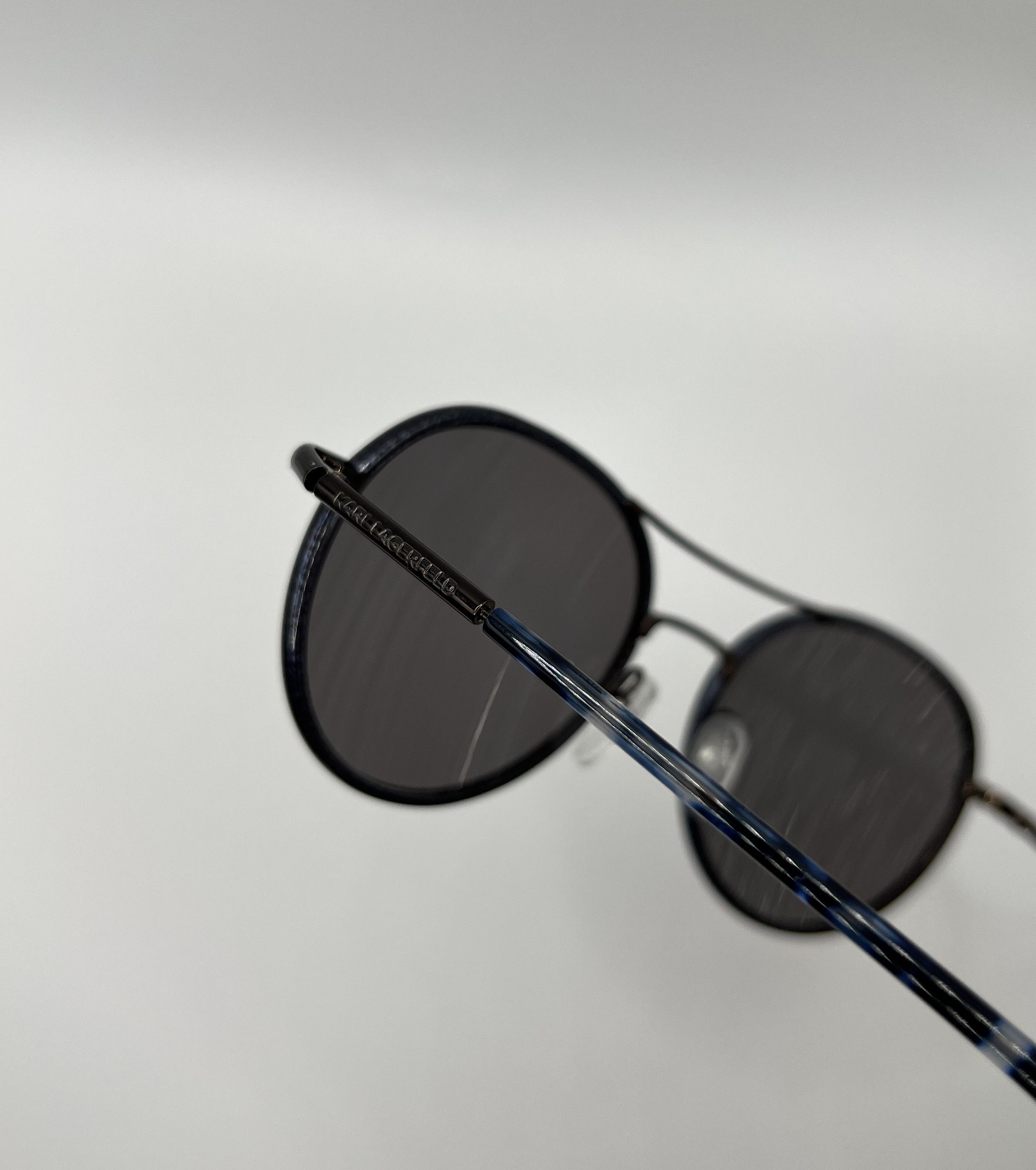 Karl Lagerfeld Karl Lagerfeld KL241S Round Unisex Sunglasses - Blue Marble Size ONE SIZE - 16 Thumbnail