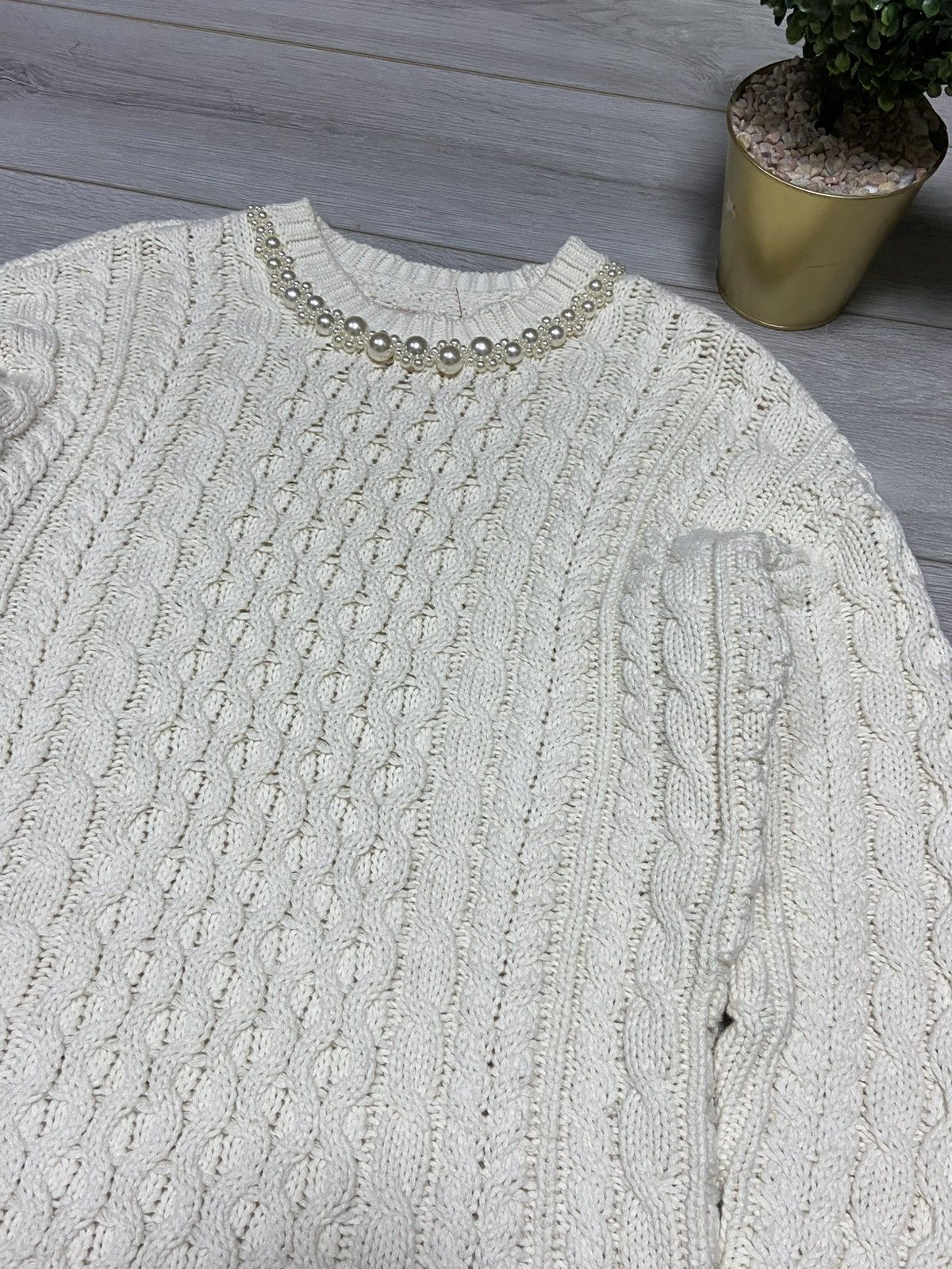 Simone Rocha Simone Rocha x H&M oversize knitted sweater pearls unisex Size US M / EU 48-50 / 2 - 1 Thumbnail