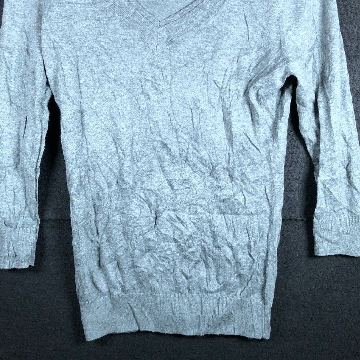 Loft Loft Ann Taylor Womens Sweater Gray V-Neck Long Sleeve Pullover 100% Pima Small Size S / US 4 / IT 40 - 3 Thumbnail