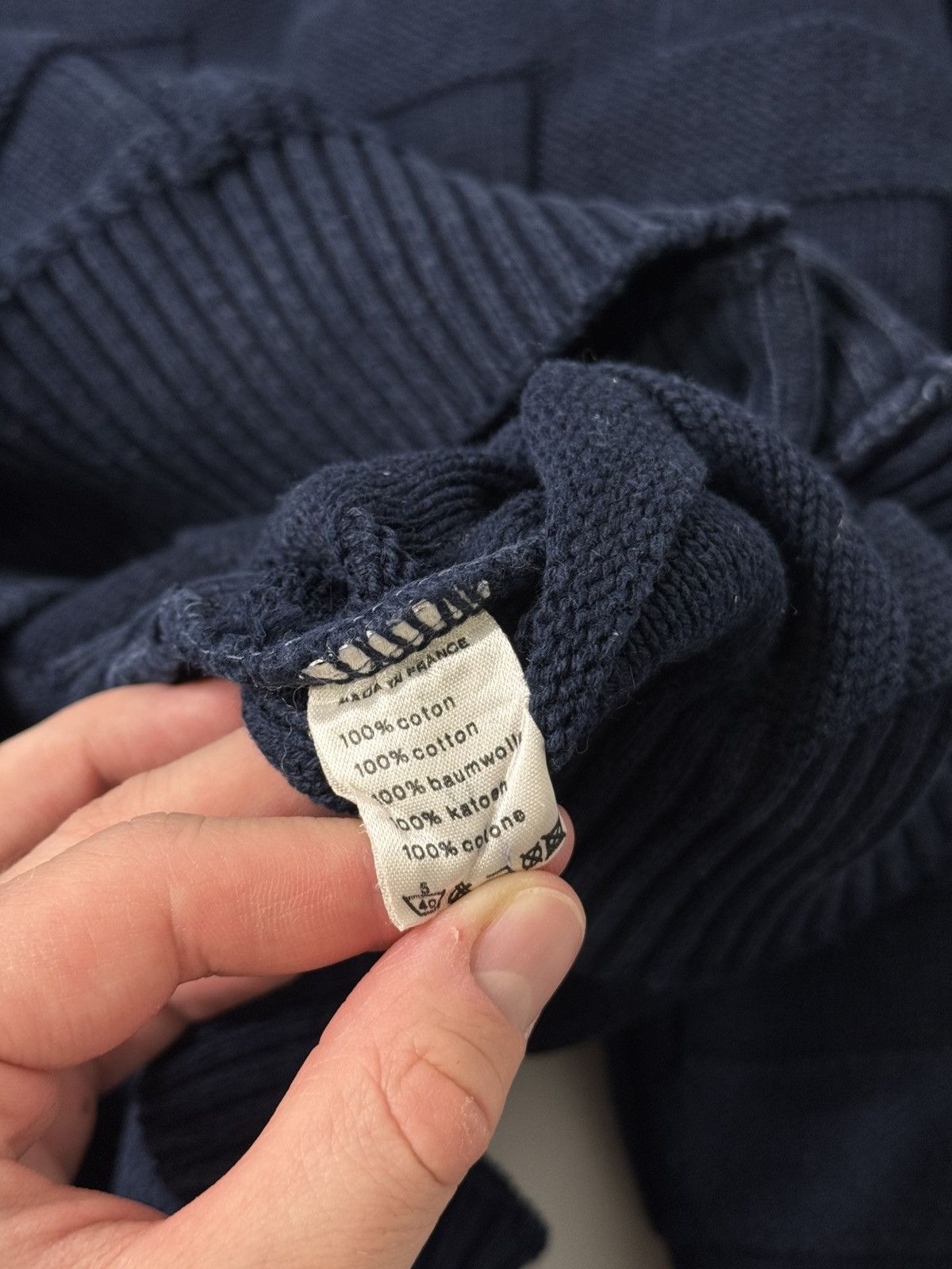Lacoste Vintage geometrical Lacoste cardigan knit sweater old money Size US L / EU 52-54 / 3 - 6 Thumbnail