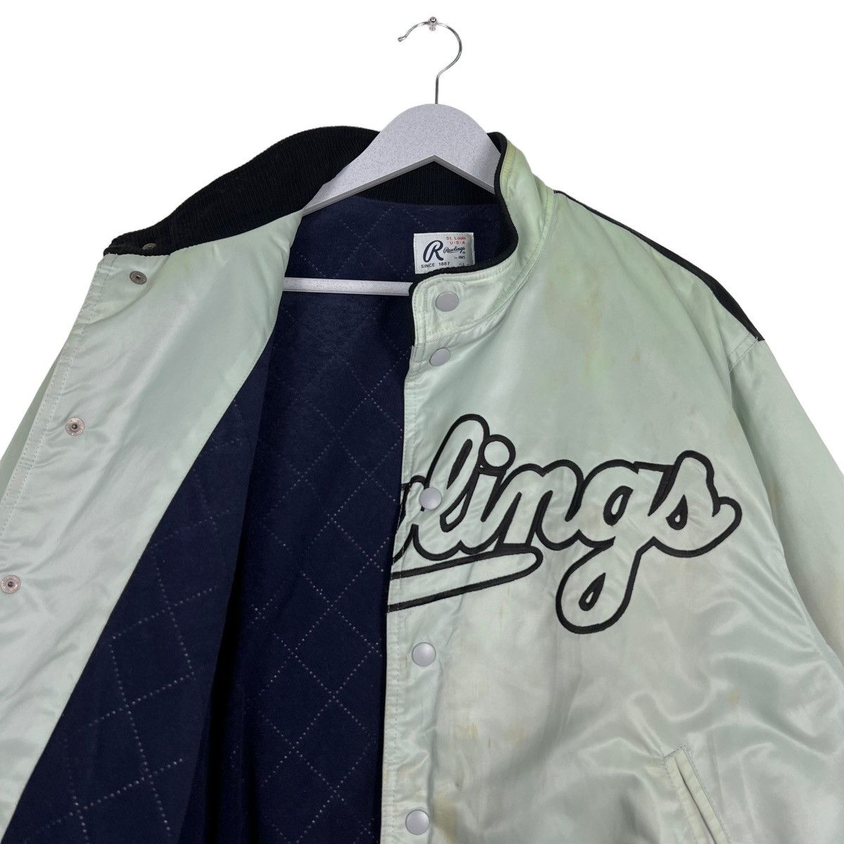 MLB 🔥 VINTAGE RAWLINGS SATIN STADIUM BOMBER JACKET Size US L / EU 52-54 / 3 - 10 Thumbnail