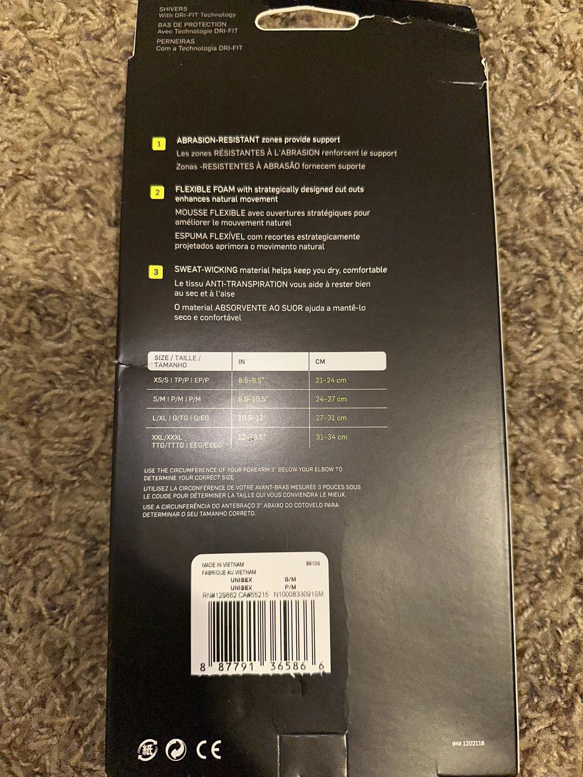 Nike Nike Pro Strong Forearm Shivers Sports Sleeve Black Size ONE SIZE - 7 Thumbnail