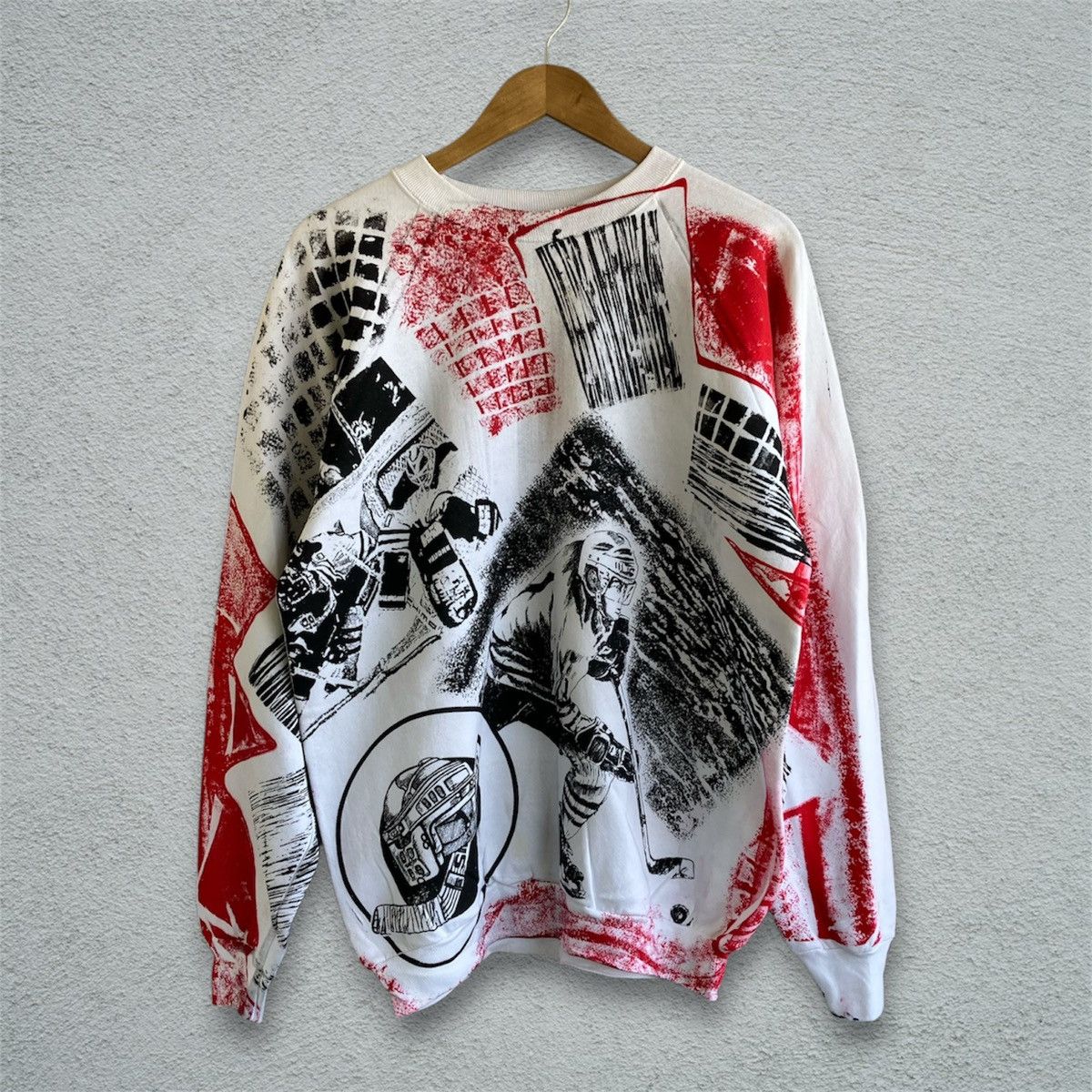 Fruit Of The Loom Vintage 90s Hockey Art AOP Crewneck Sweatshirt XL FOTL NHL Size US L / EU 52-54 / 3 - 5 Thumbnail