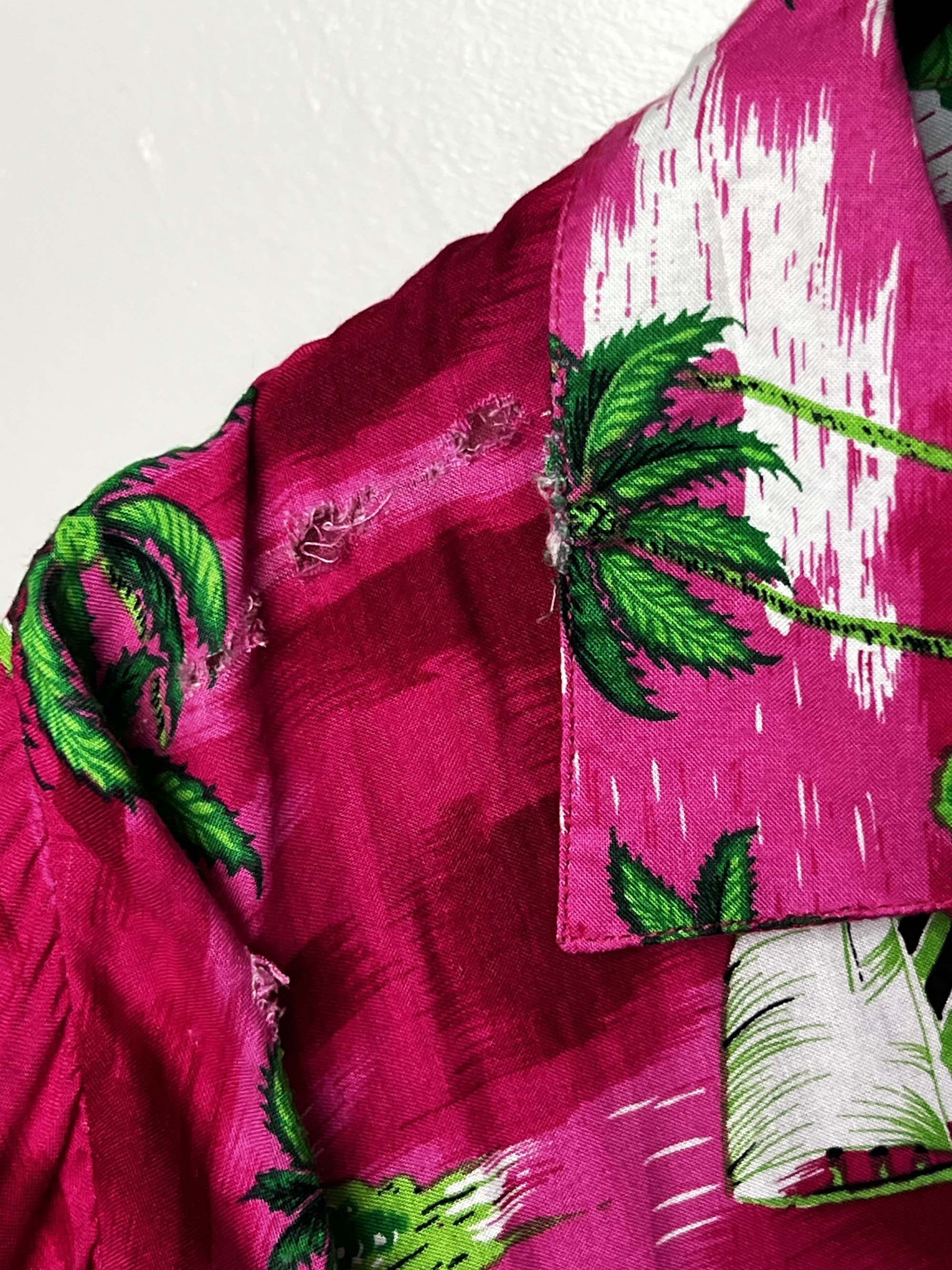 Vintage 1980's Super Way Hot Pink Aloha Luau Island Print Button Up Size US XXL / EU 58 / 5 - 13 Thumbnail