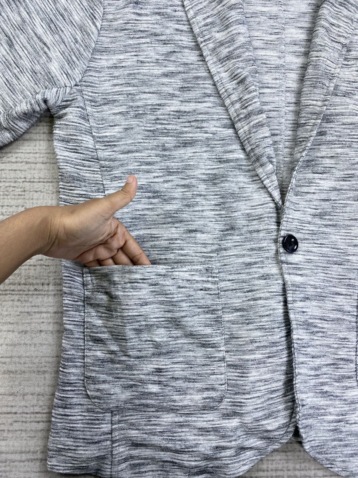In The Attic × Japanese Brand × Vintage Vtg In The Attic Latin Quarter Grey Solid Cardigan Jacket Size US M / EU 48-50 / 2 - 9 Thumbnail