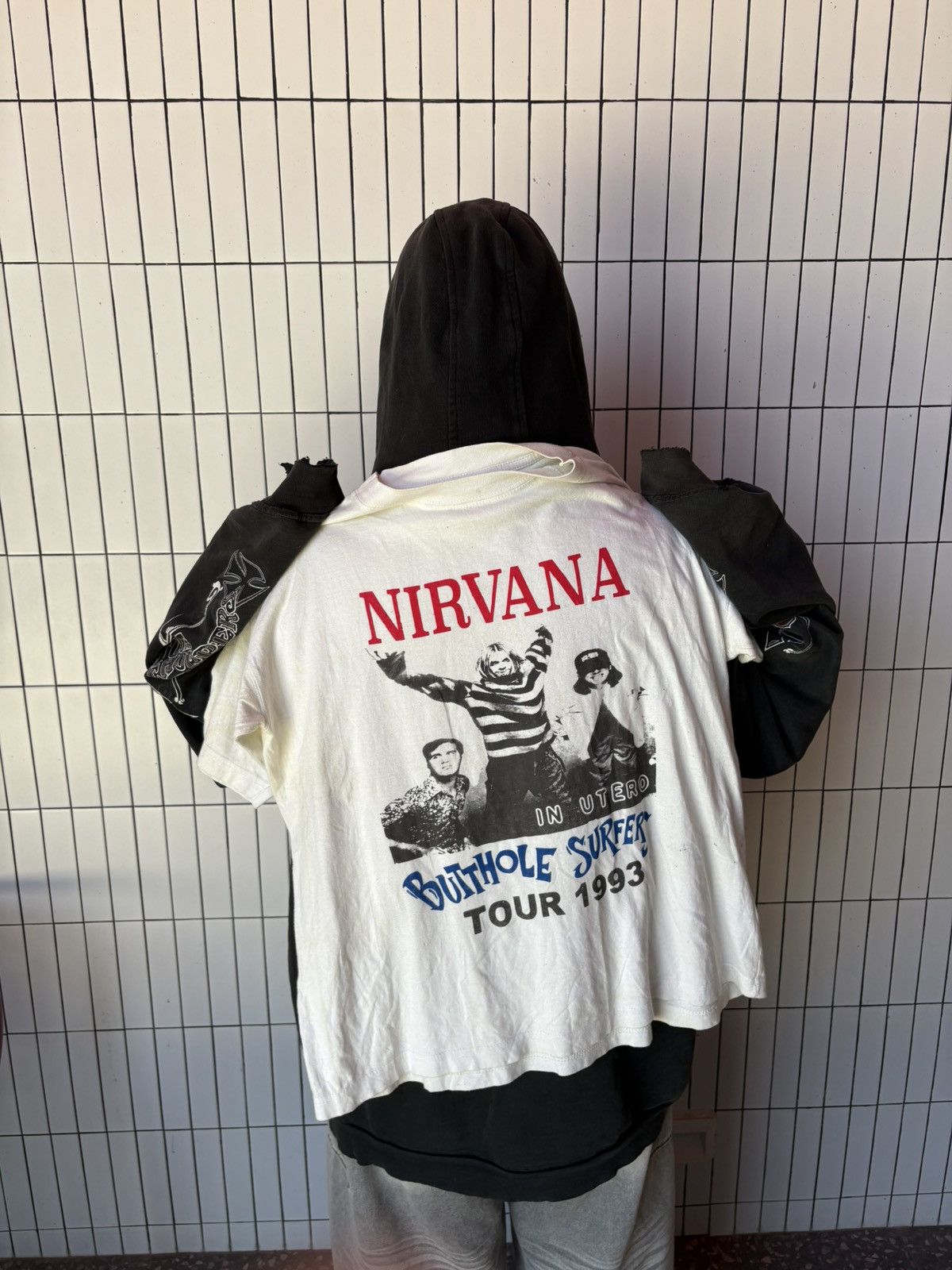 Band Tees Rare Bootlegs Nirvana in utero Butthole Surfers tour 1993 Size US L / EU 52-54 / 3 - 8 Thumbnail