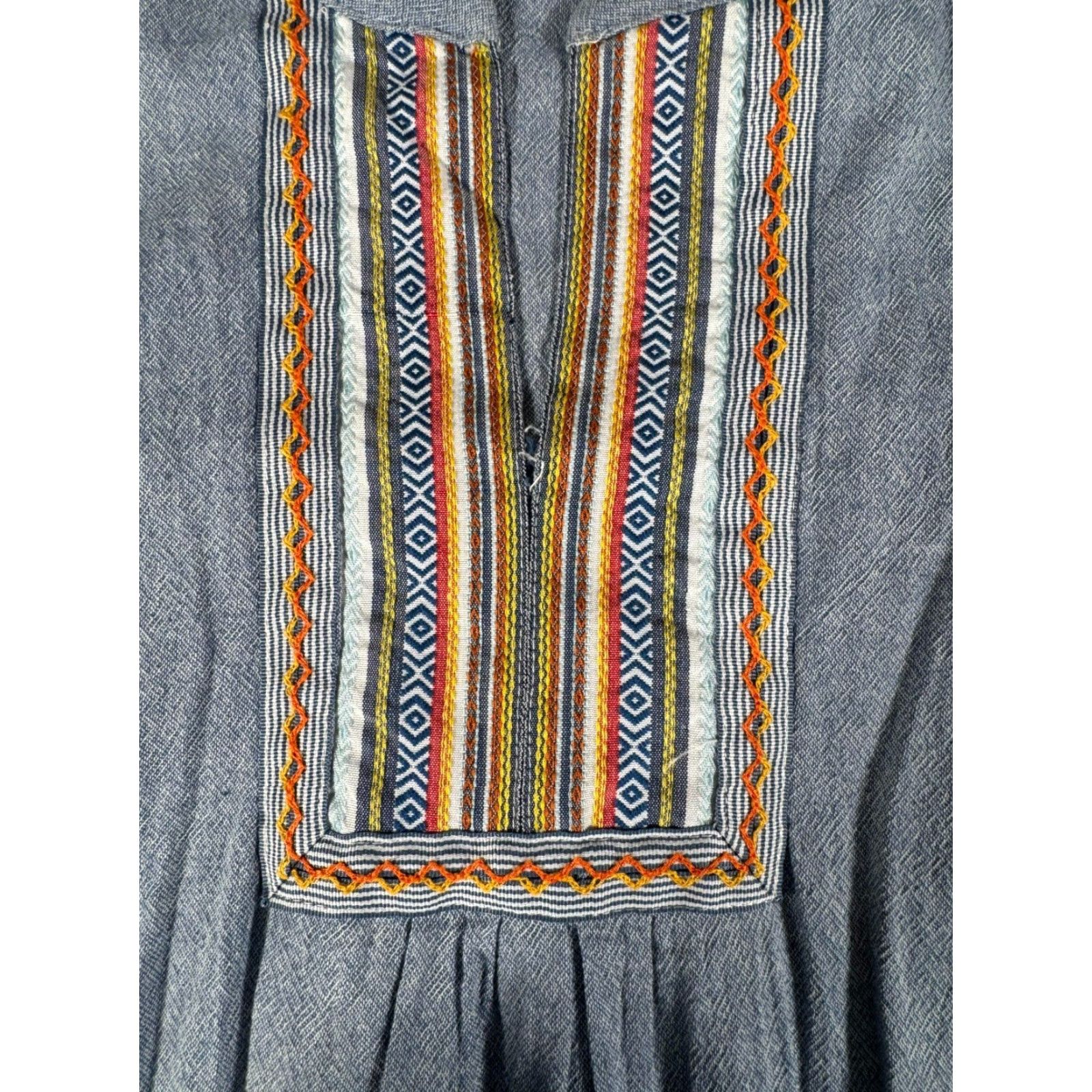 Vintage Monteau Dress Womens Small Cottagecore Prairie Geometric Embroidered Flowy Boho Size S / US 4 / IT 40 - 3 Thumbnail
