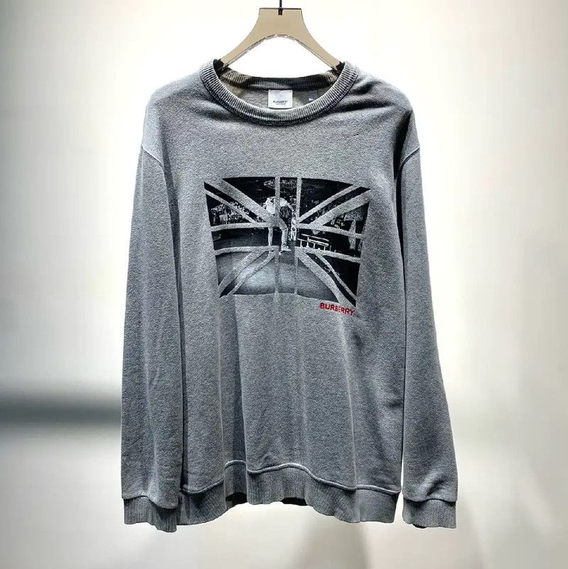 Burberry Burberry Gray Cotton Men's Sweatshirt Size US L / EU 52-54 / 3 - 1 Thumbnail