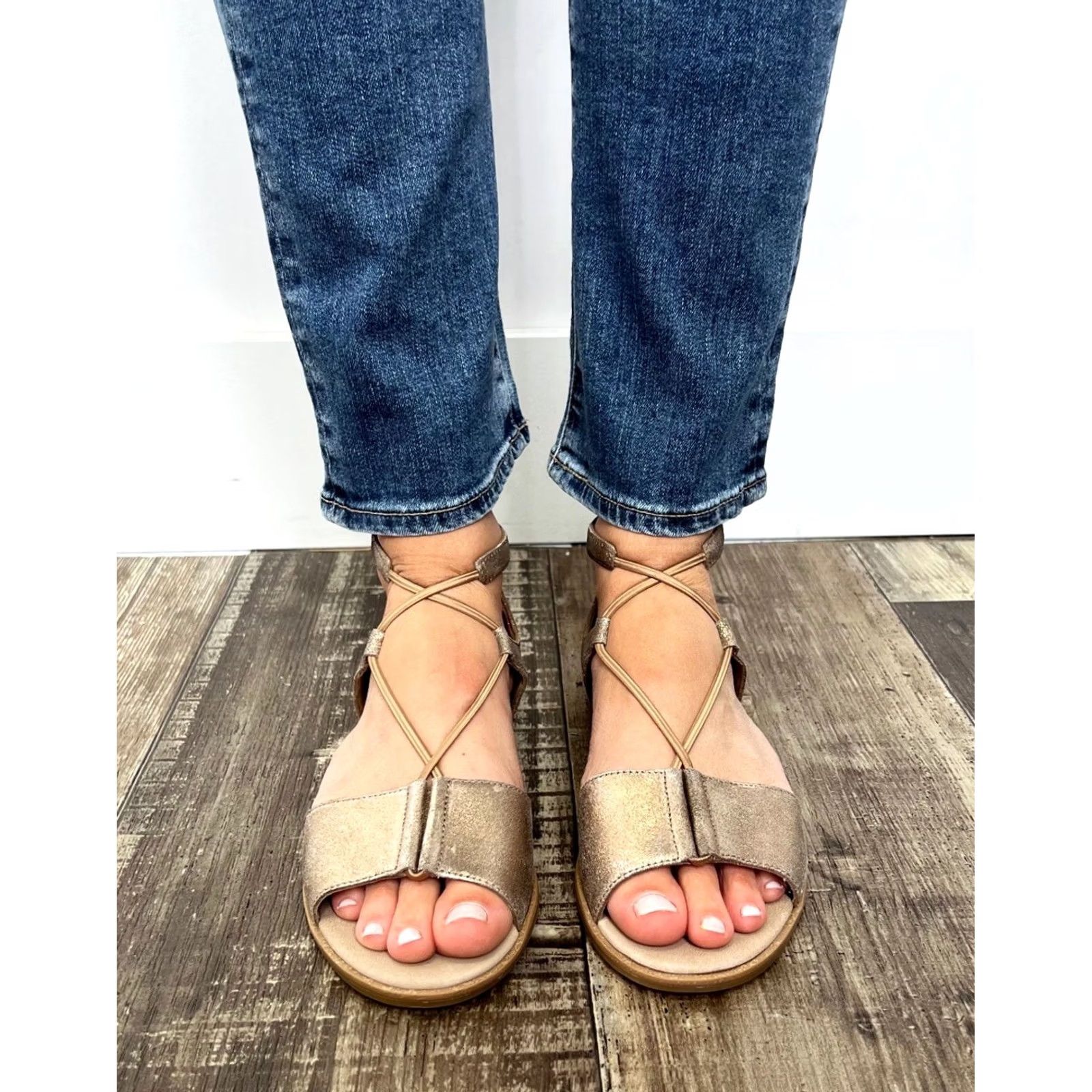 Eileen Fisher EILEEN FISHER Brown Leather Zipper Comfort FLAT SANDALS 9 Womens Size US 9 / IT 39 - 2 Thumbnail