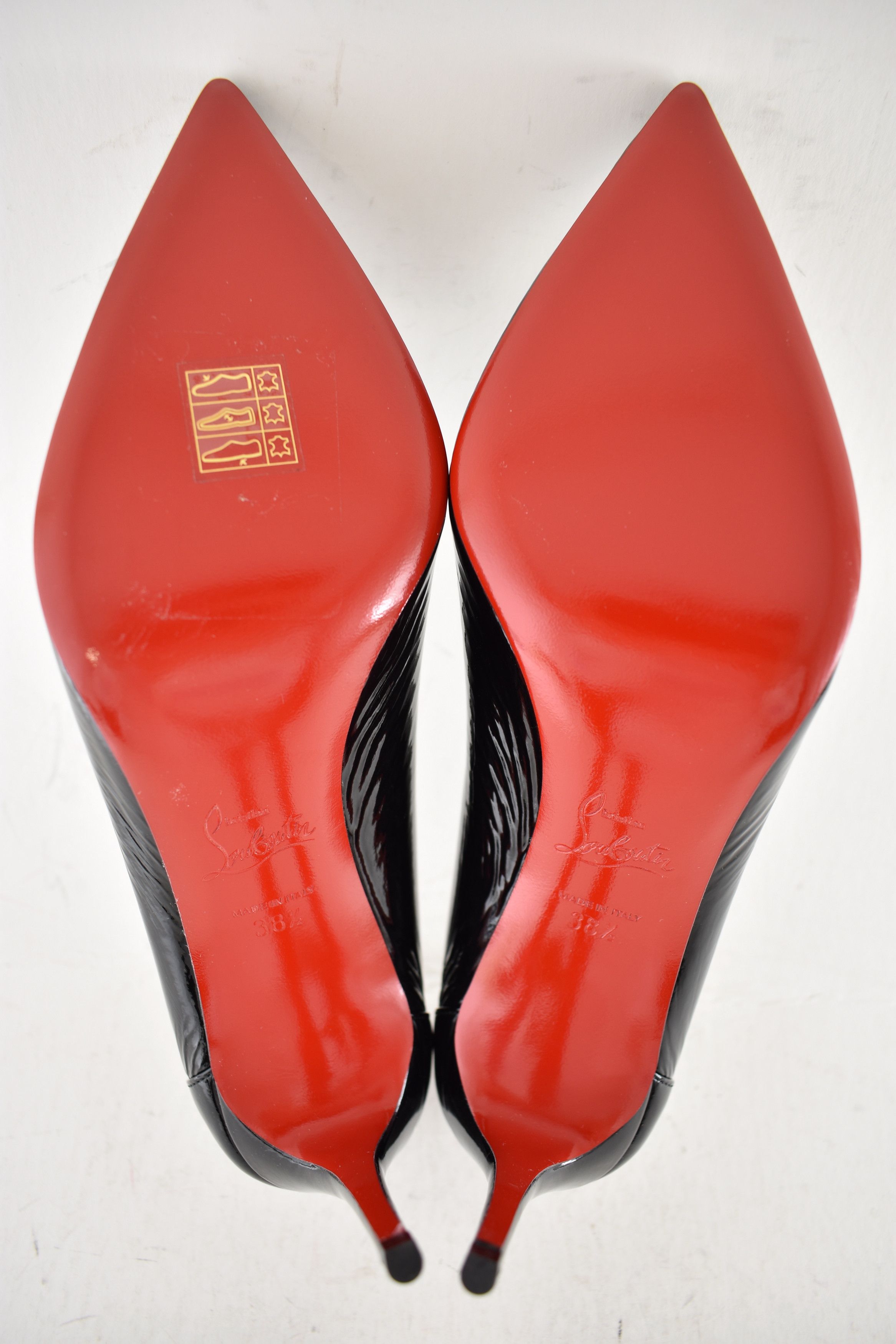 Christian Louboutin Sporty Kate 85 Black Patent Vog Classic Point Heel Pump 38.5 Size US 8.5 / IT 38.5 - 13 Thumbnail