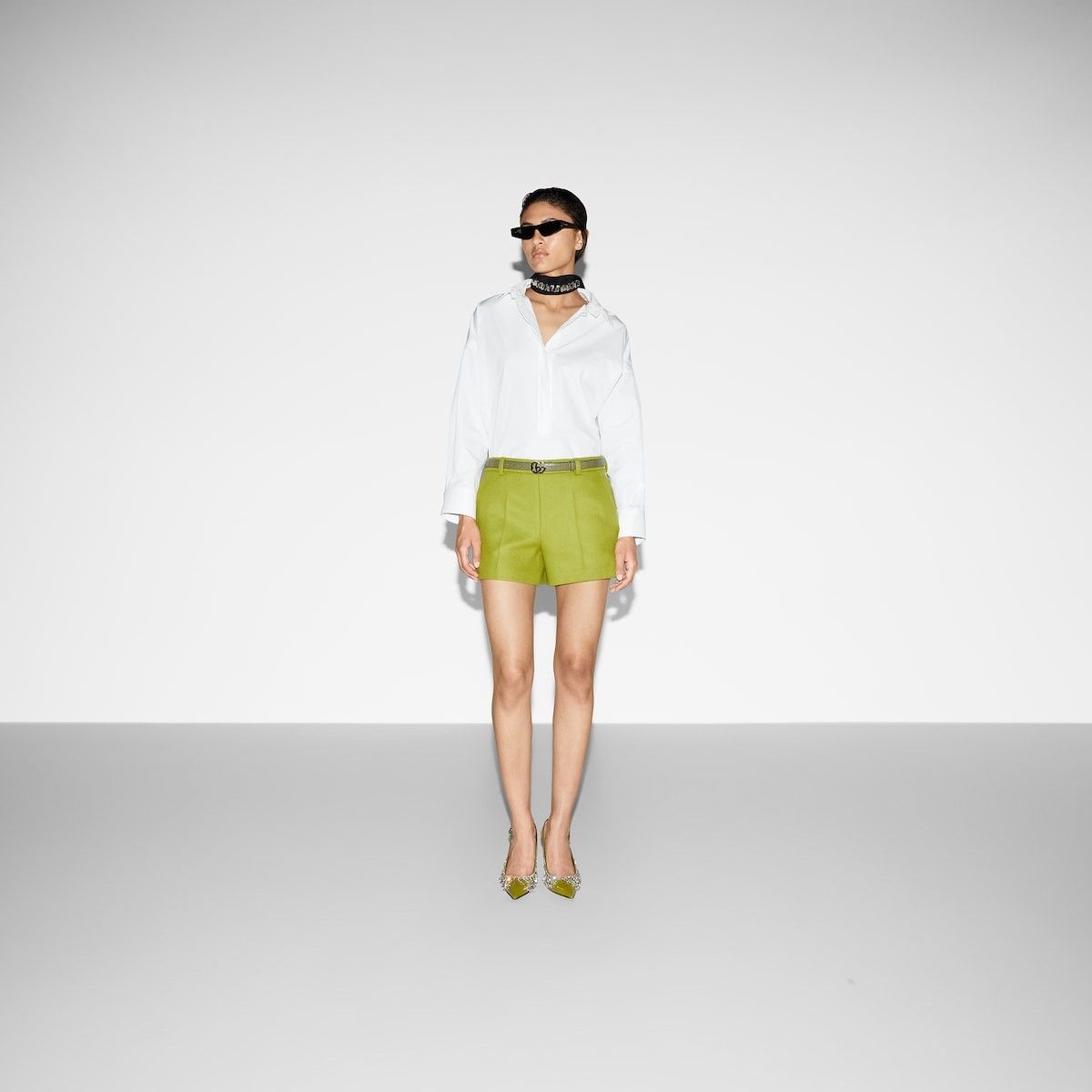 Gucci oc11z1125 Heavy Cotton Poplin Shirt in White Size M / US 6-8 / IT 42-44 - 2 Thumbnail