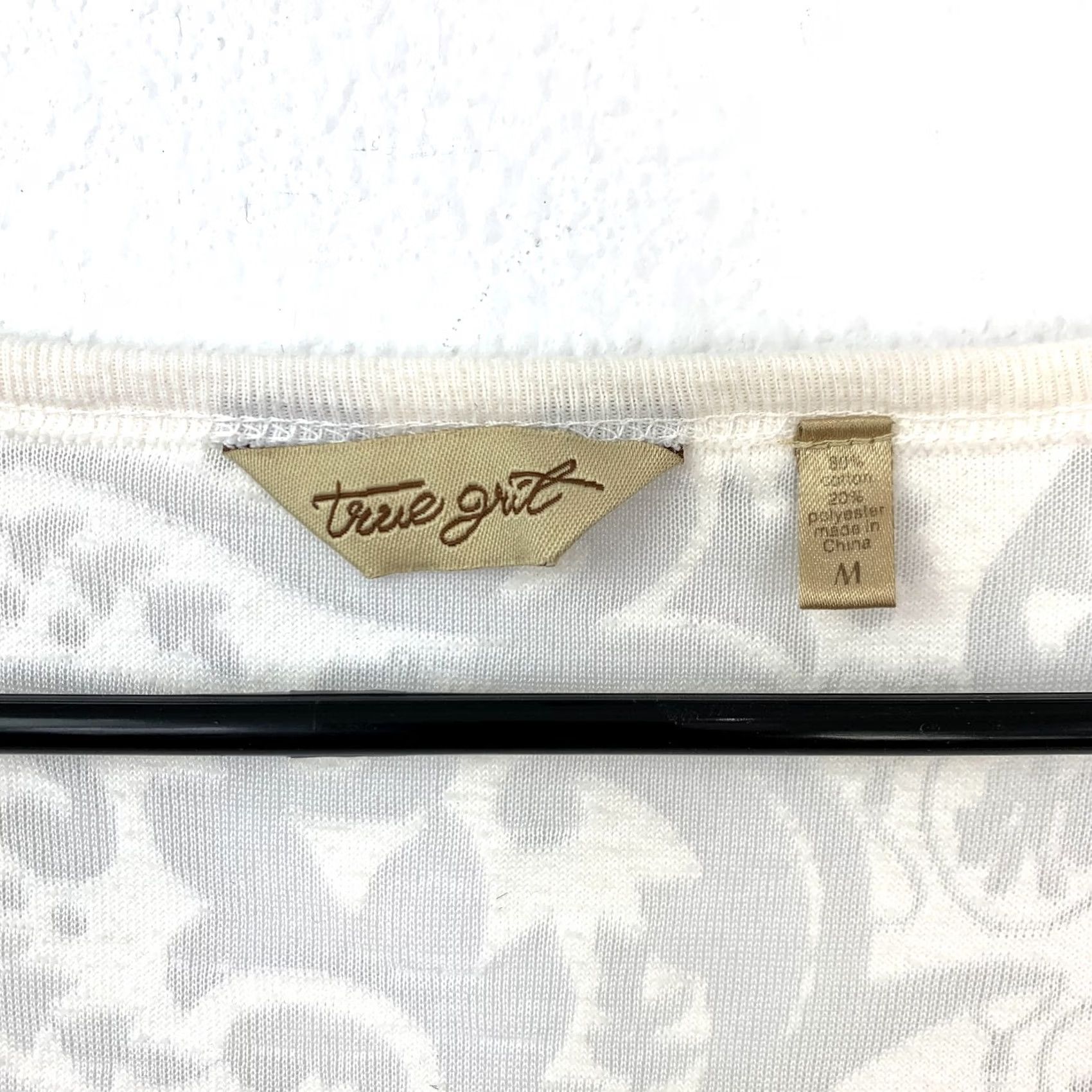 Velvet VINTAGE Y2K True Grit Women's White Burnout Velvet Devoré Long Sleeve Shirt M Size M / US 6-8 / IT 42-44 - 5 Thumbnail
