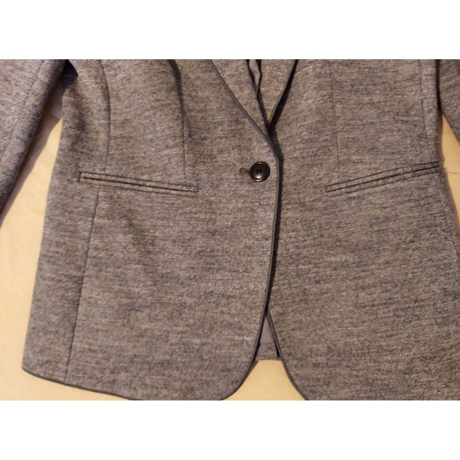 Ann Taylor Womens Ann Taylor Blazer Wool Jacket 4 Gray Blue Size S / US 4 / IT 40 - 3 Thumbnail
