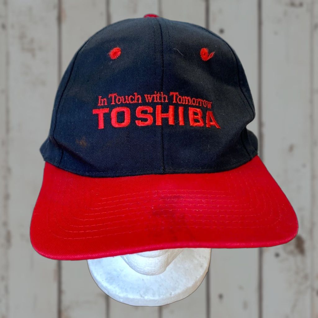 Vintage VINTAGE Toshiba In Touch with Tomorrow Snapback Hat Black Red FAST SHIPPING Size ONE SIZE - 1 Thumbnail