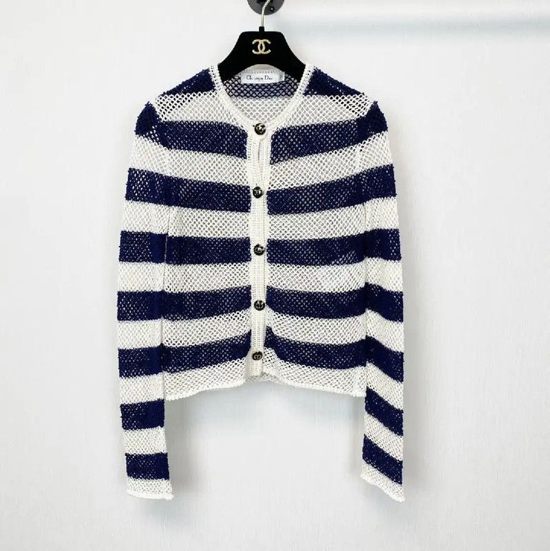 Dior Dior Striped Long Sleeve Cardigan for Women 0089 Size XS / US 0-2 / IT 36-38 - 1 Thumbnail
